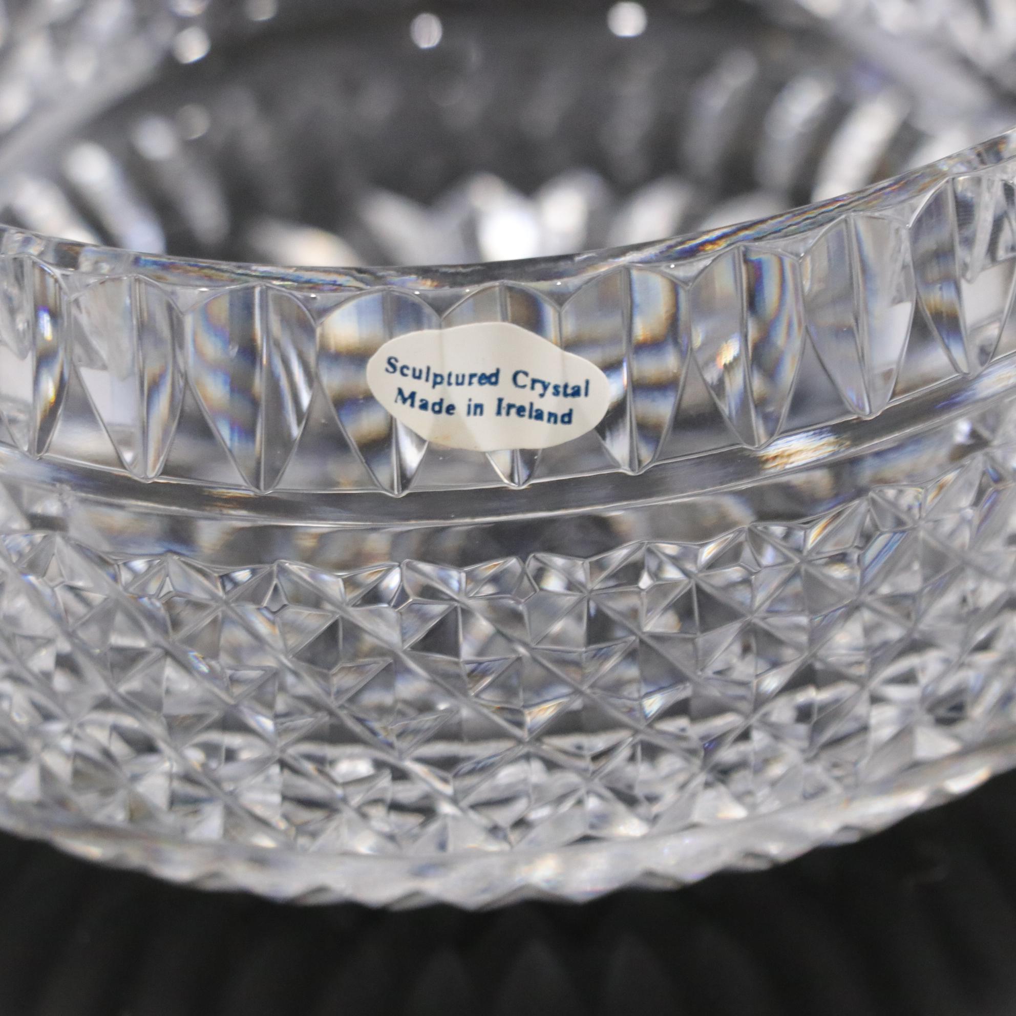 Sculptured Crystal Bowl, Waterford Ashtray & Denby Crystal Bud Vase