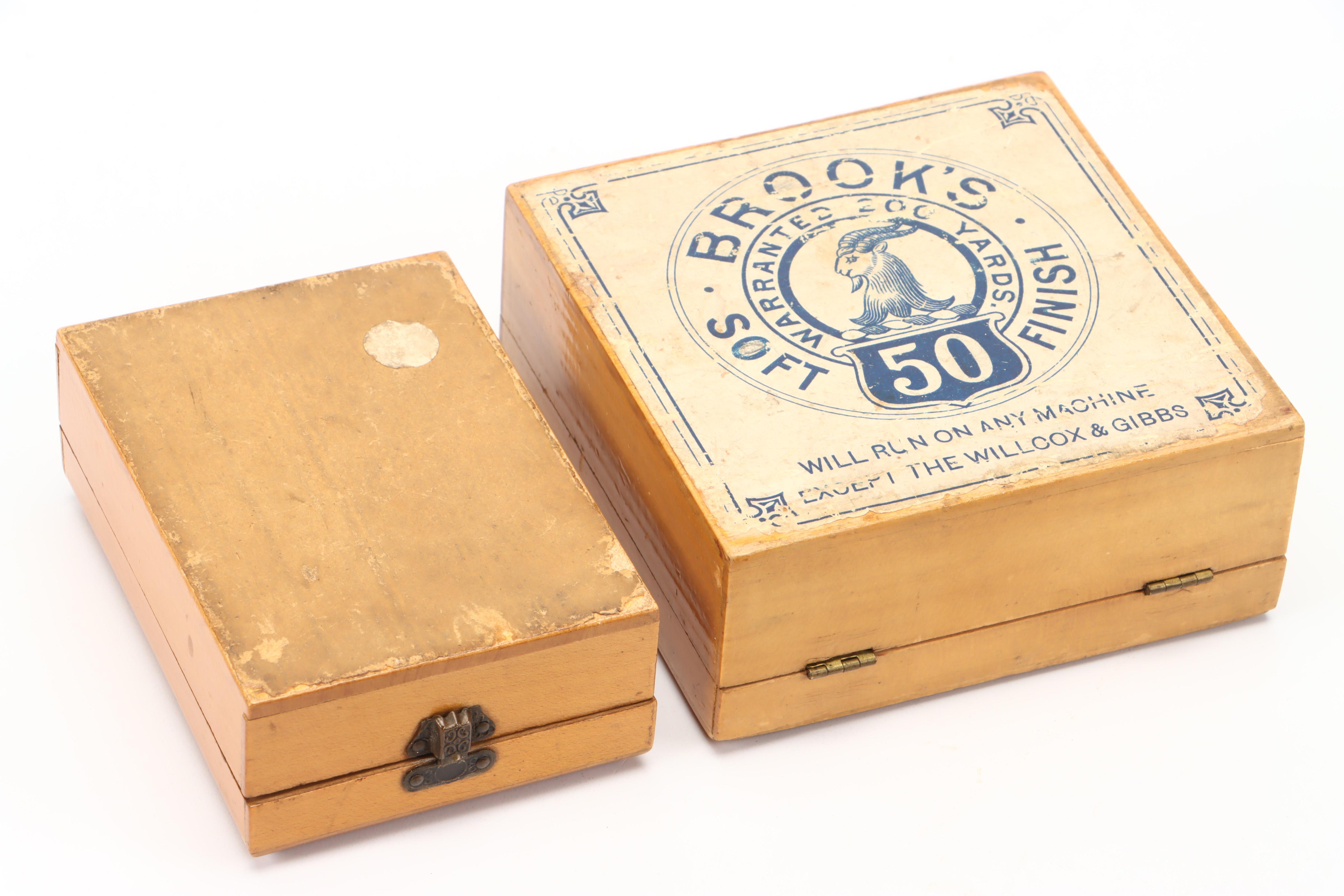 Wooden Treen Needle Cases with Boxes and Turnpin