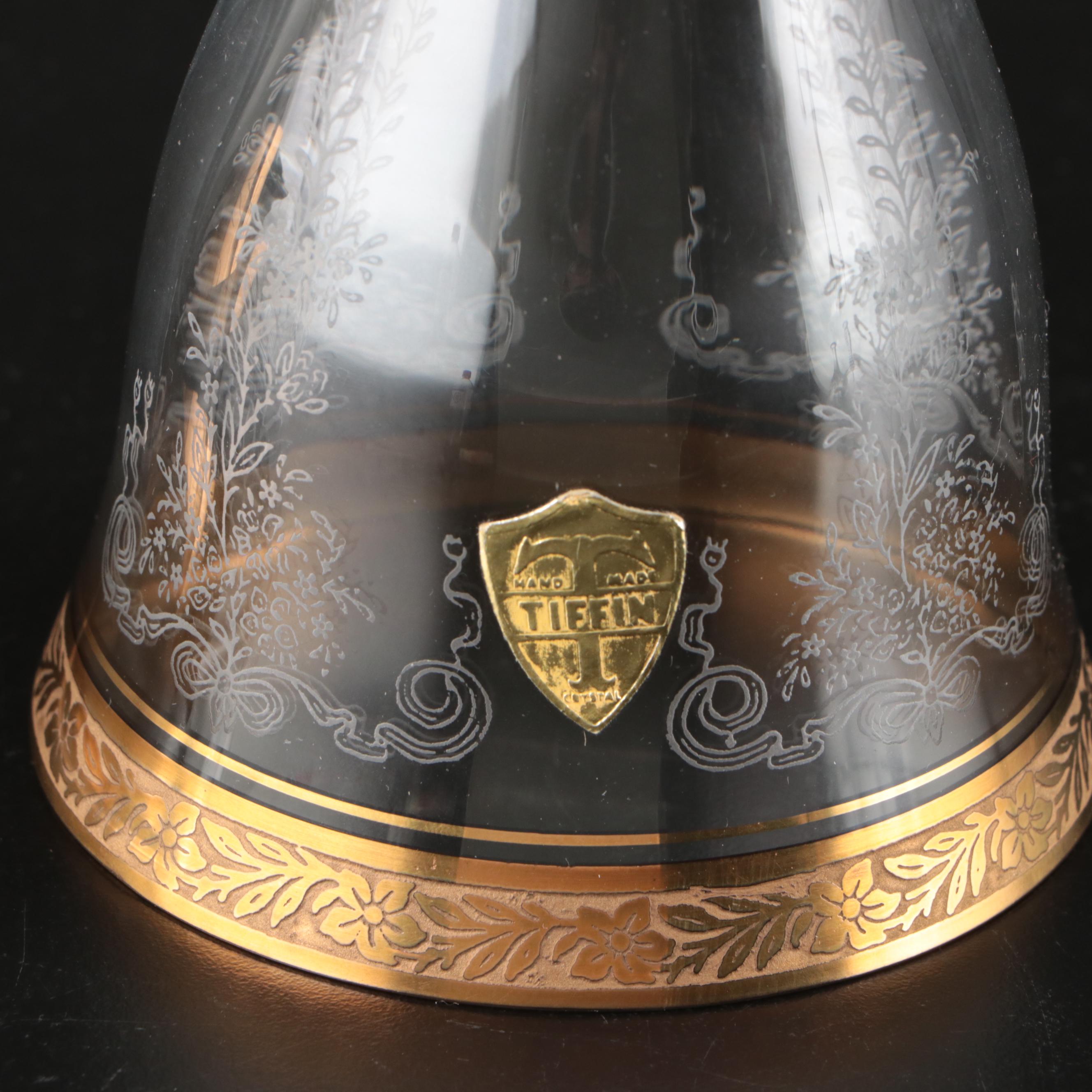 Bohemia Crystal, Tiffin Glass, Other Etched Glass Bells
