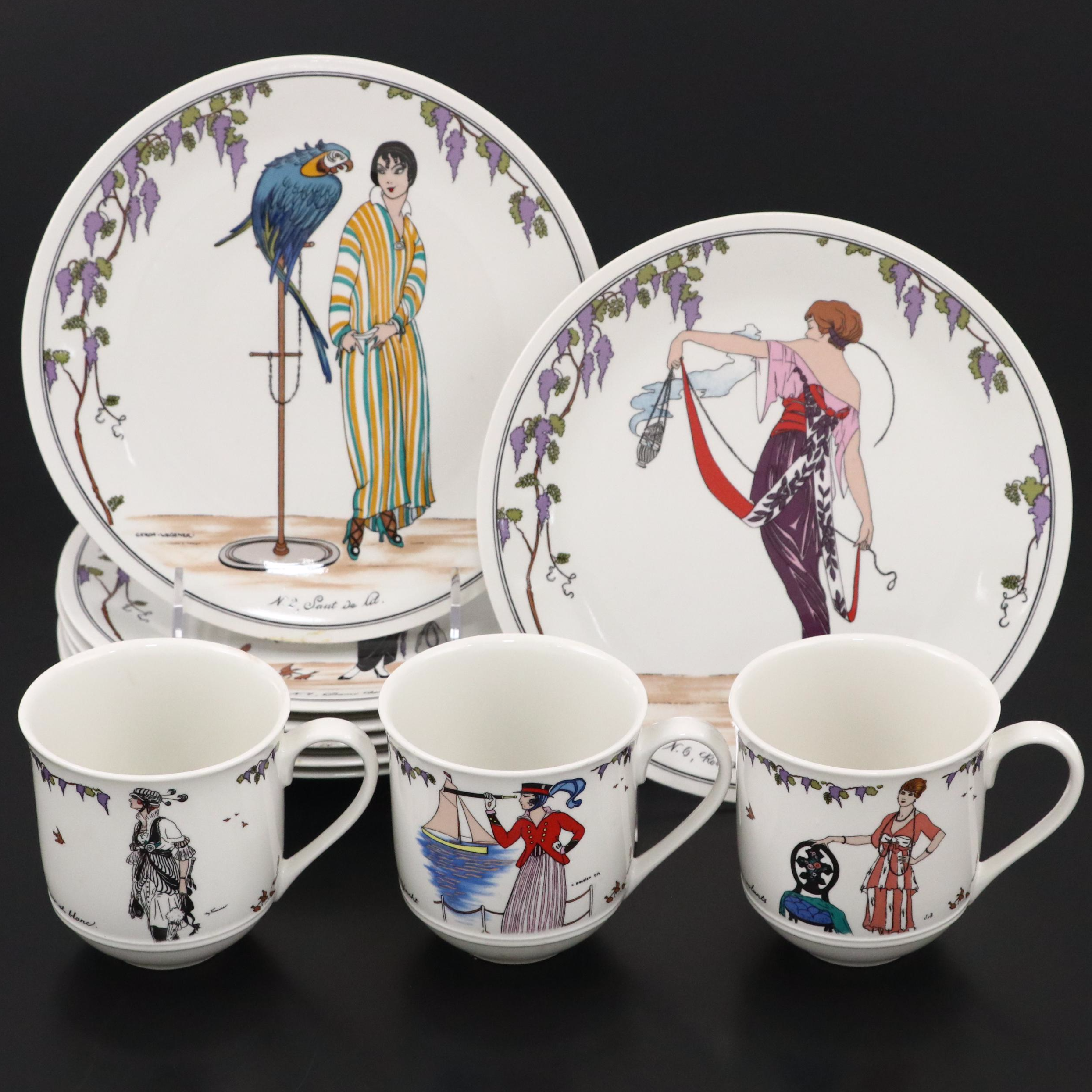 Villeroy & Boch "Design 1900" Porcelain Mugs and Salad Plates