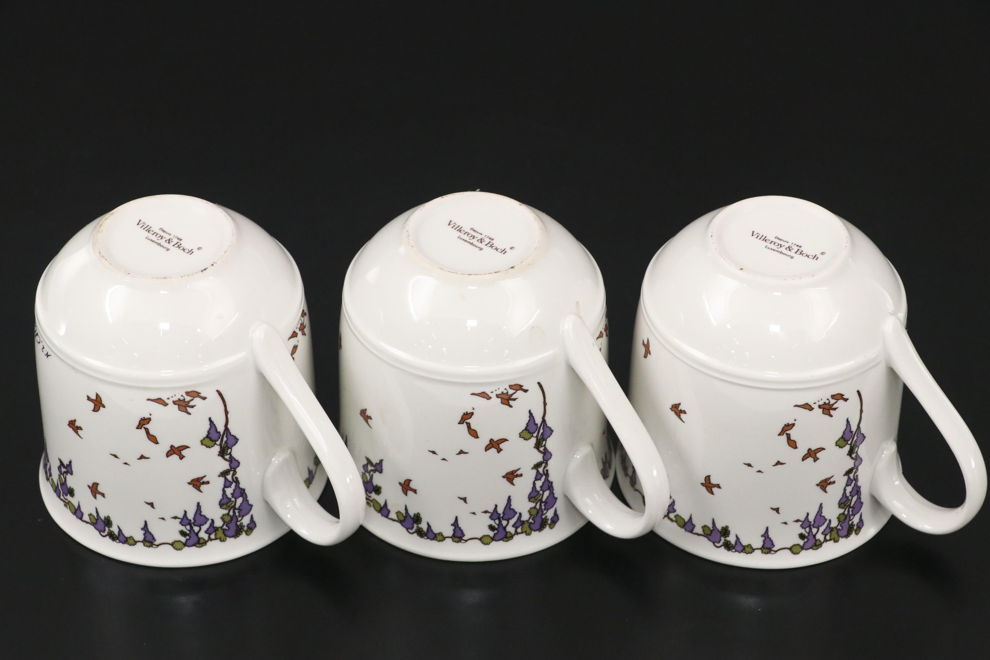 Villeroy & Boch "Design 1900" Porcelain Mugs and Salad Plates