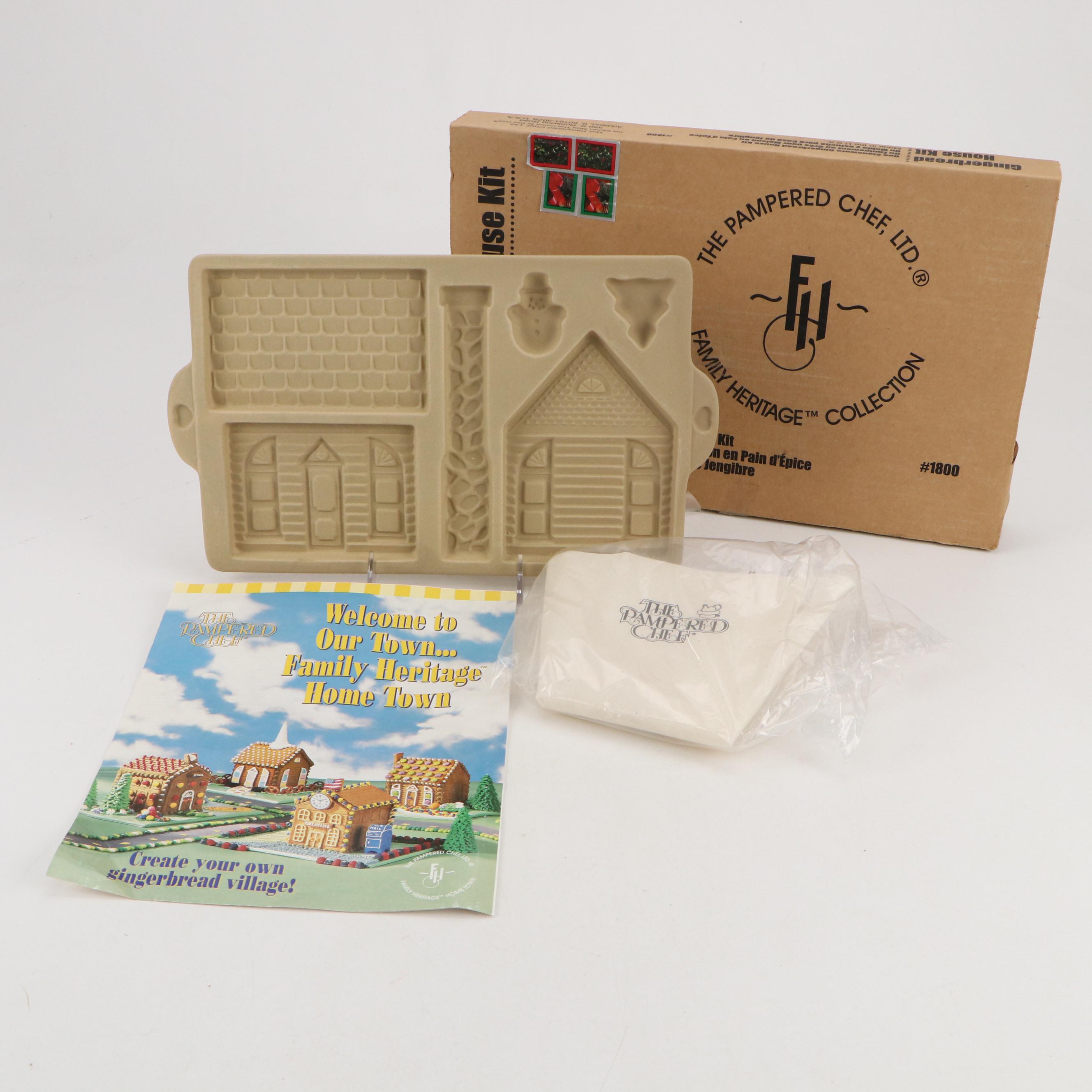 Pampered Chef Stoneware Bakers, Gingerbread House Kit and Quiche Pan
