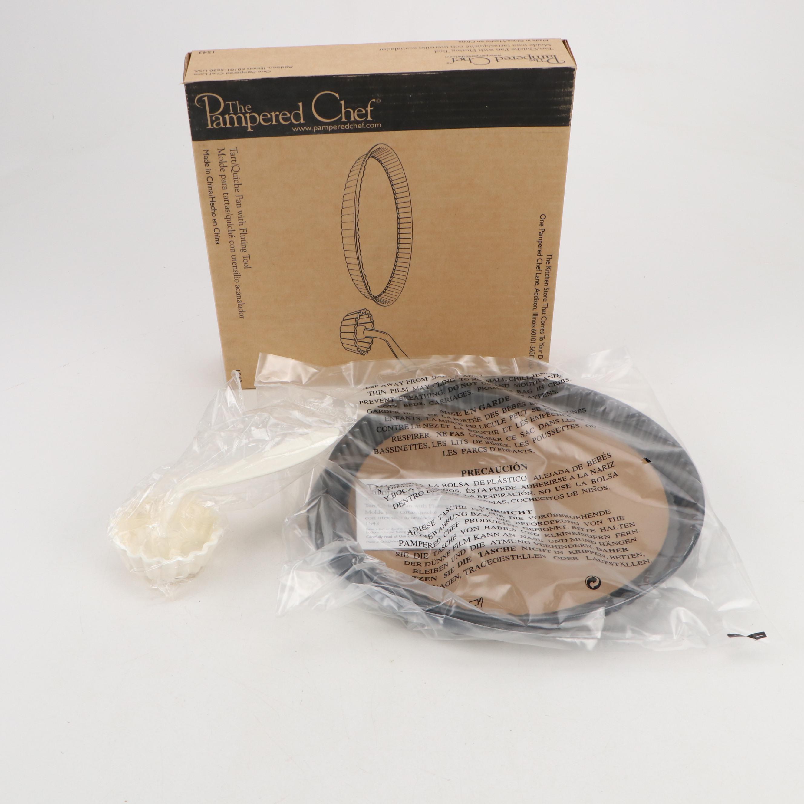 Pampered Chef Stoneware Bakers, Gingerbread House Kit and Quiche Pan