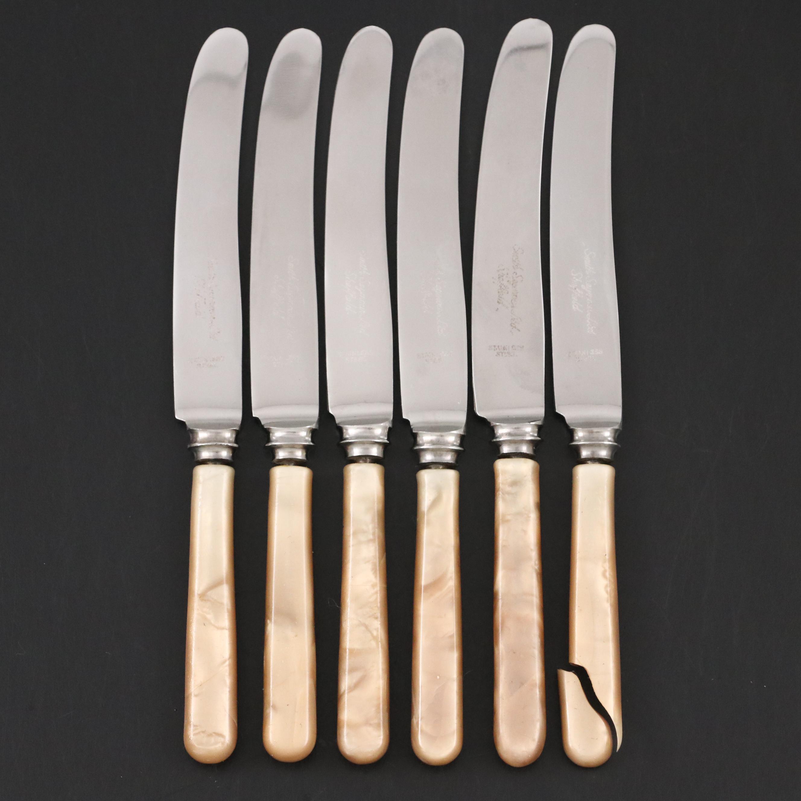 Smith Seymour Ltd Stainless Steel Celluloid Handled Knives