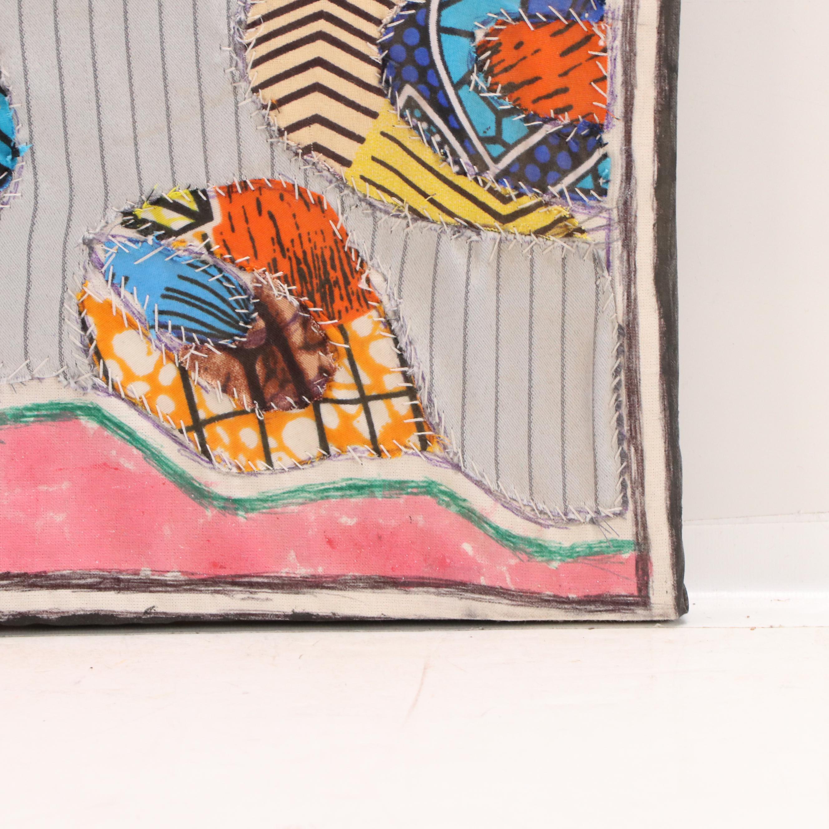 Kayode Buraimoh Stylized Mixed Media Collage "Pea-Coke.," 2024