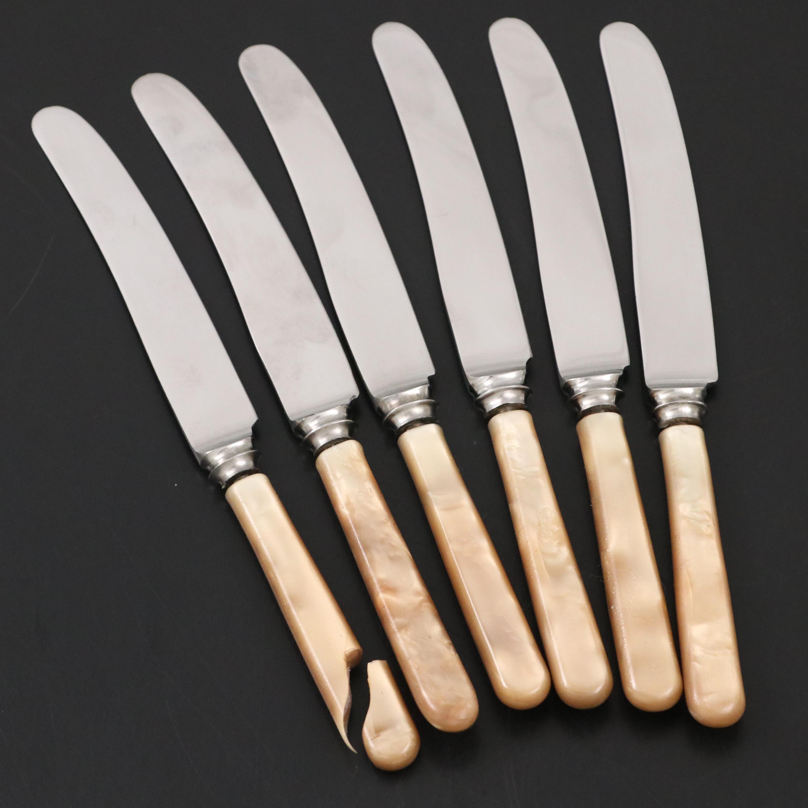 Smith Seymour Ltd Stainless Steel Celluloid Handled Knives