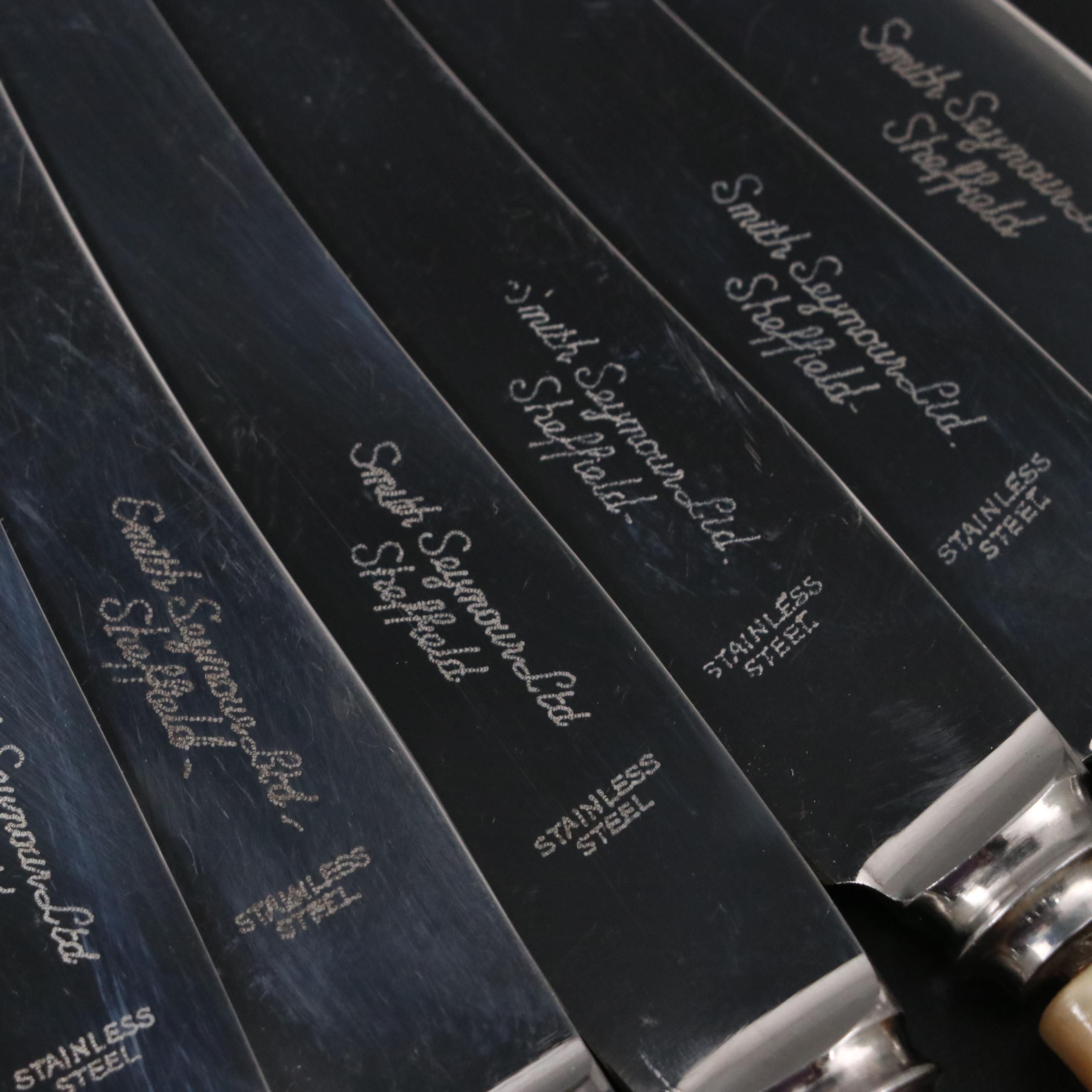 Smith Seymour Ltd Stainless Steel Celluloid Handled Knives