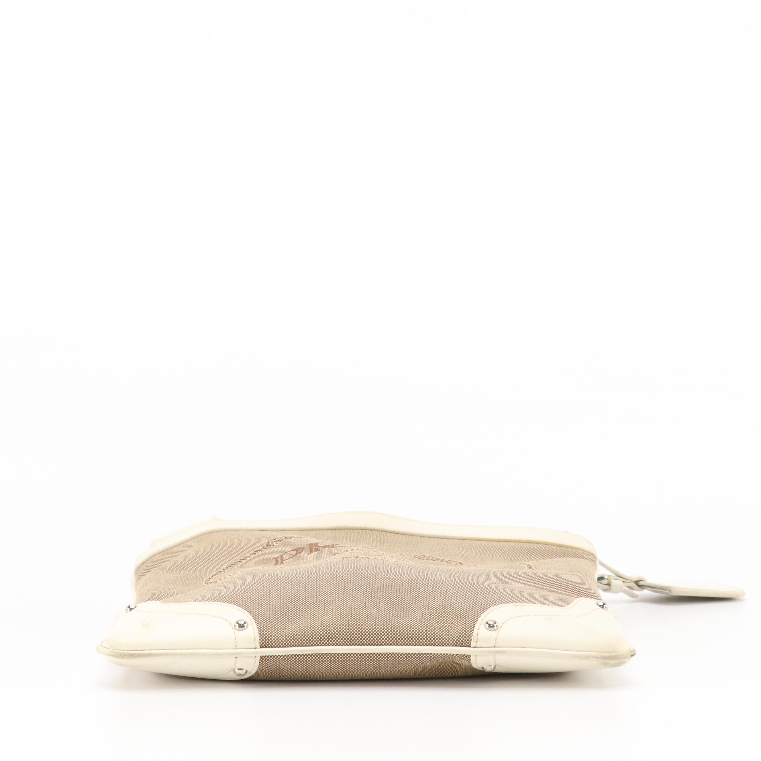 Prada Canapa Logo Canvas and Leather Crossbody Bag