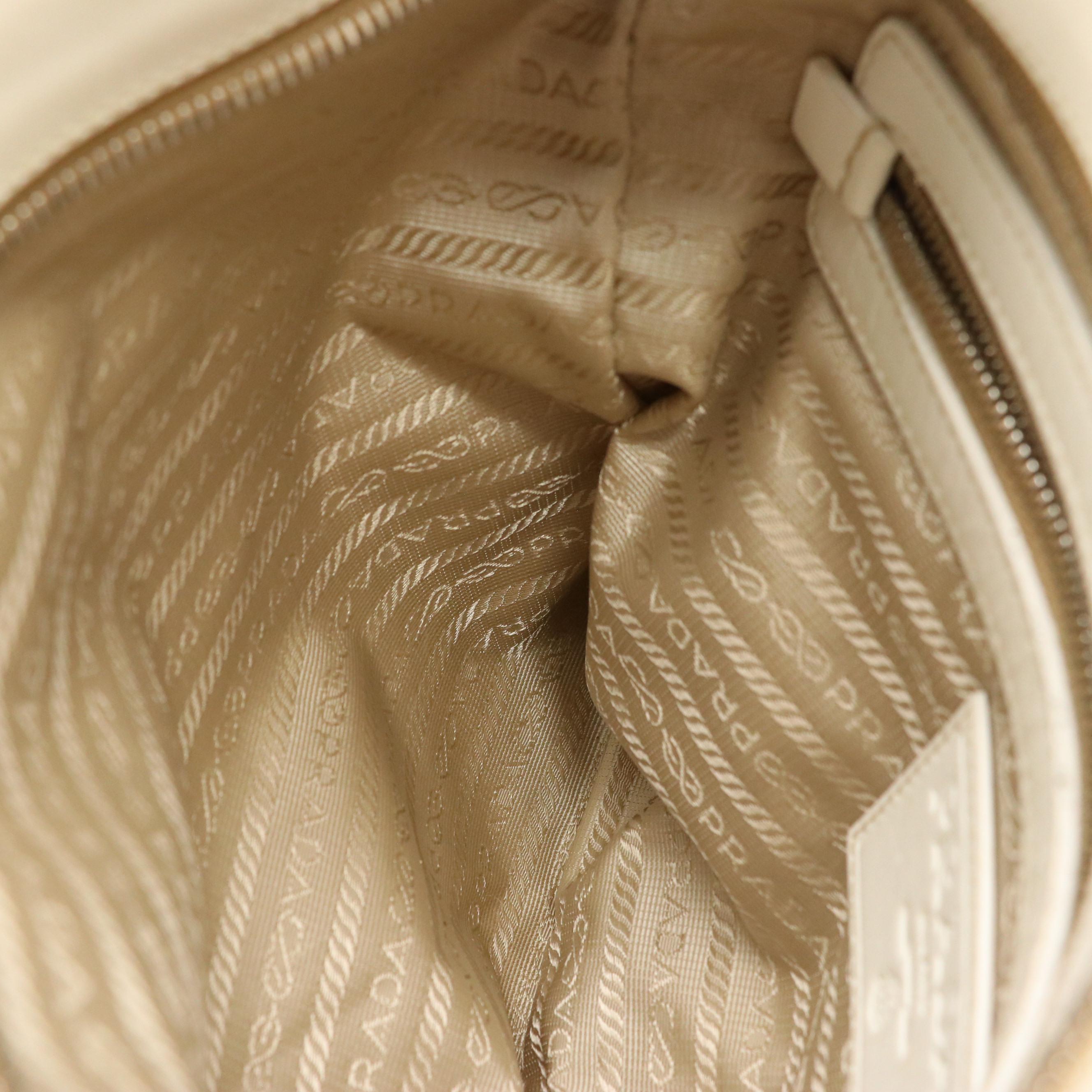 Prada Canapa Logo Canvas and Leather Crossbody Bag