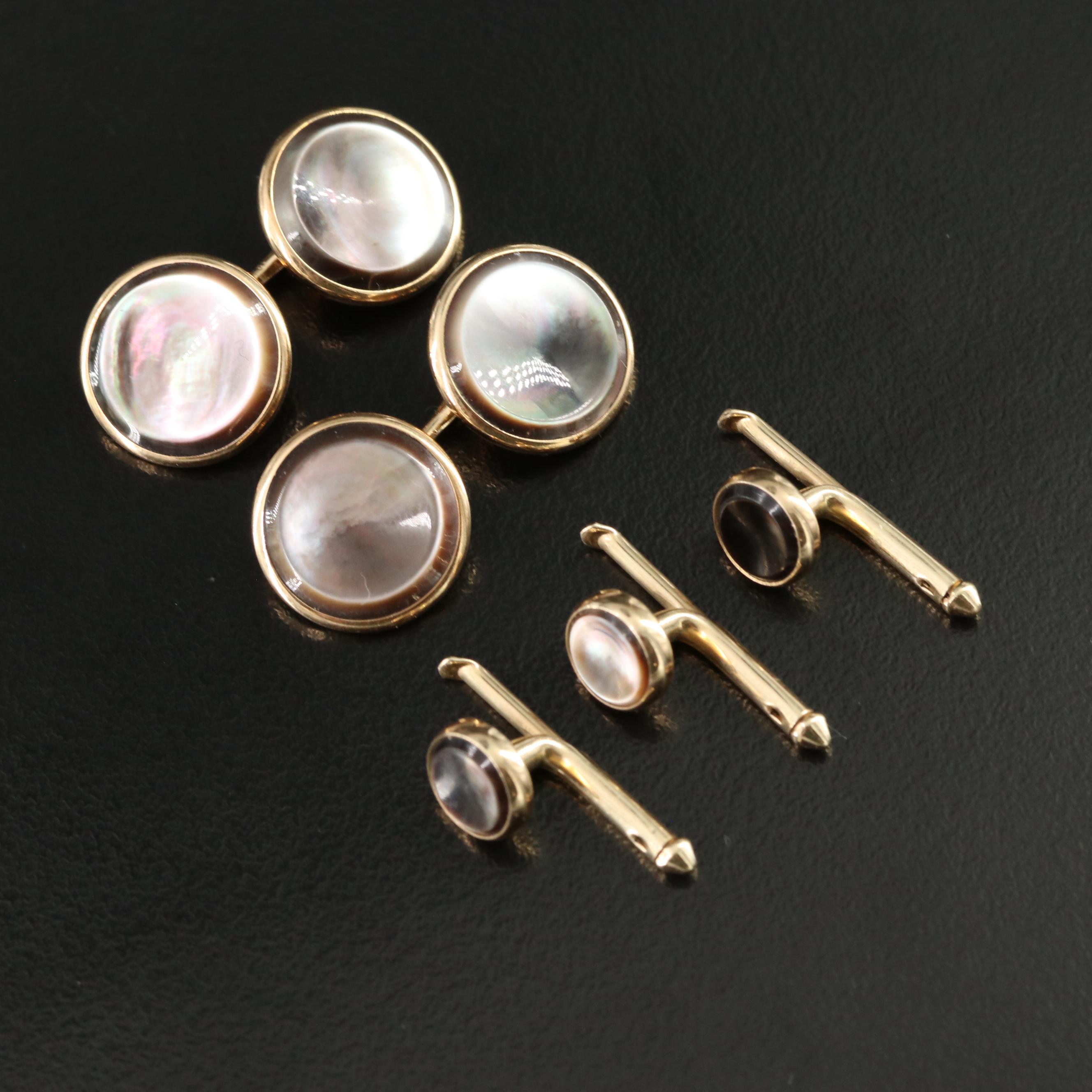 10K Mother-of-Pearl Men's Dress Set