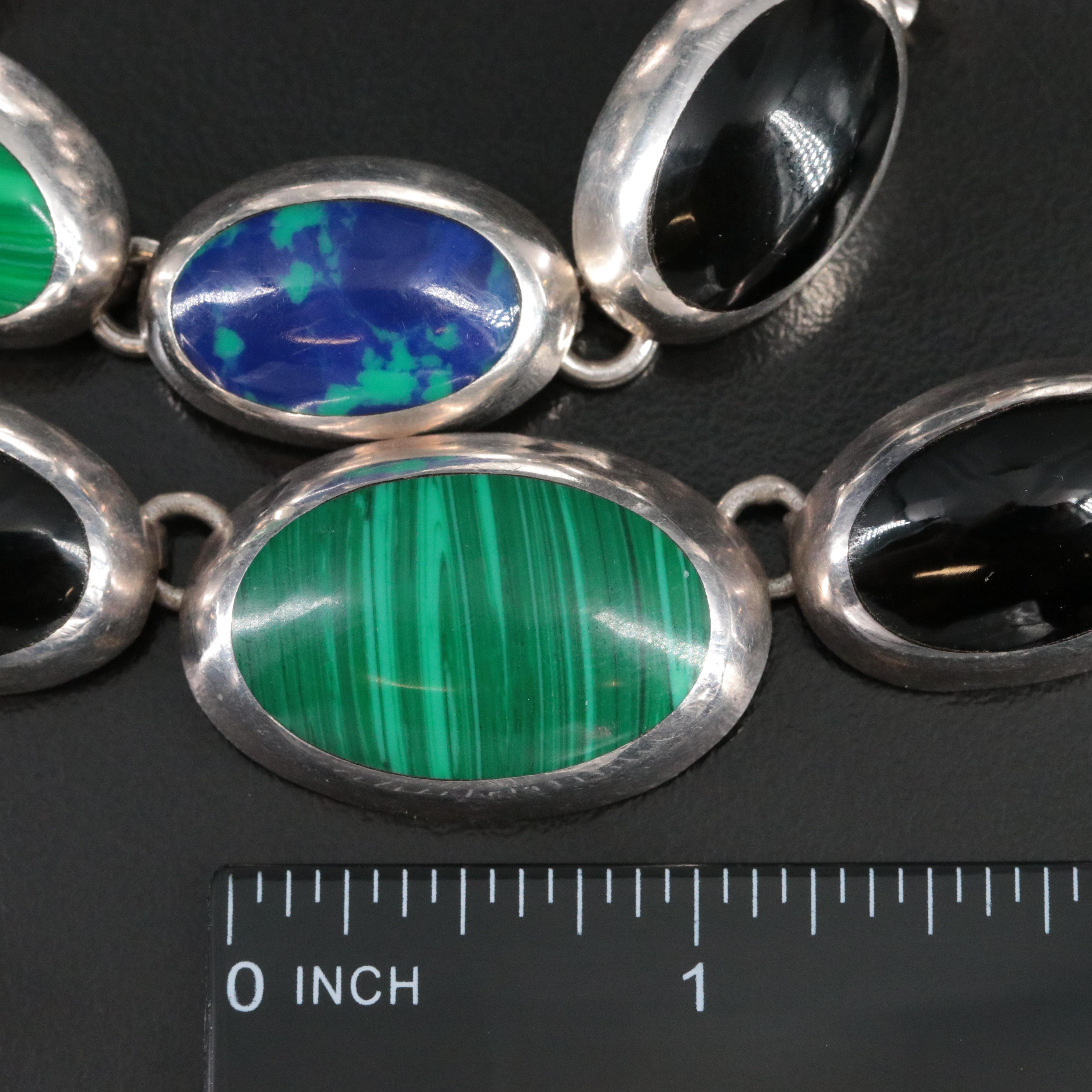 Mexican Sterling Aventurine, Eilat and Faux Stone Necklace and Bracelet