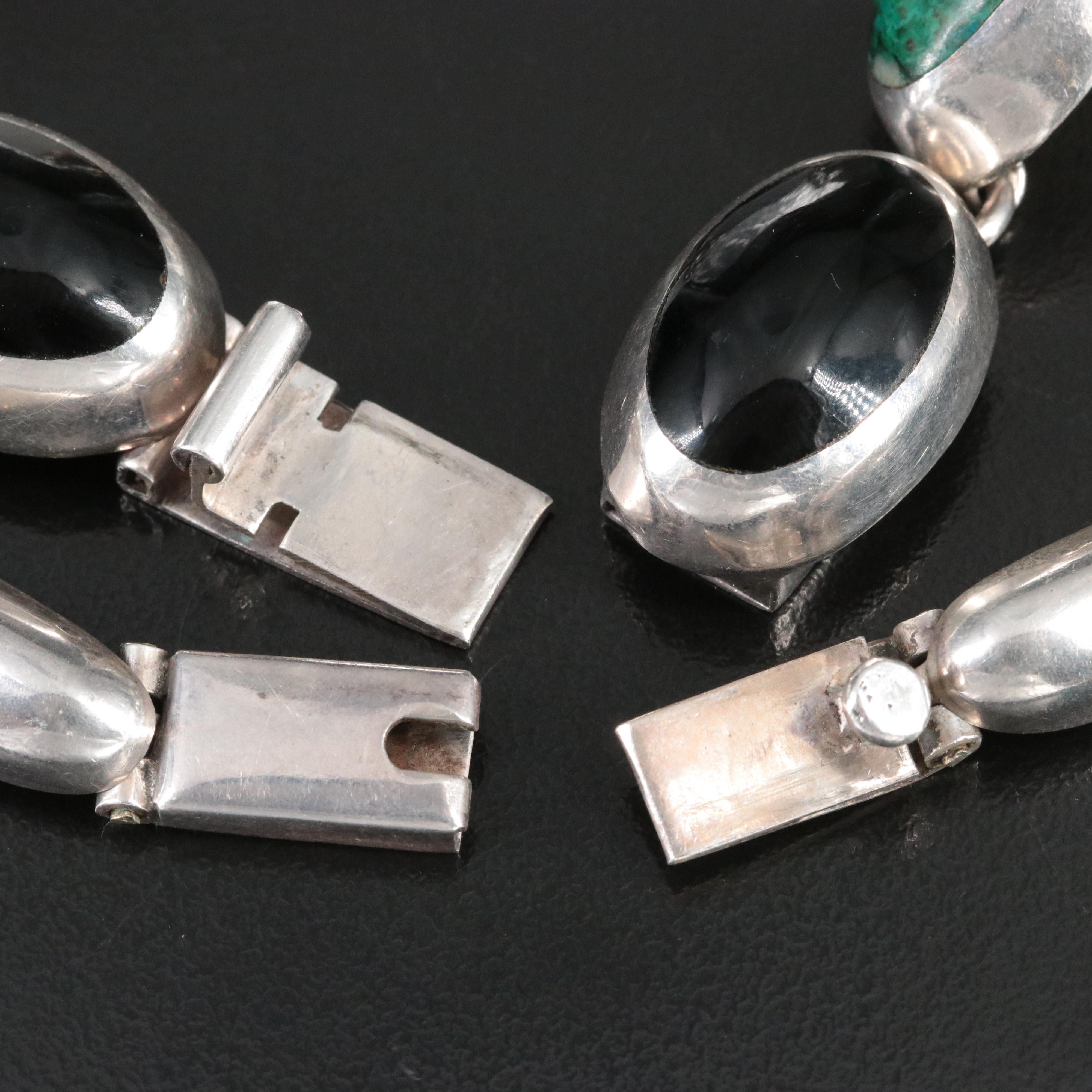 Mexican Sterling Aventurine, Eilat and Faux Stone Necklace and Bracelet