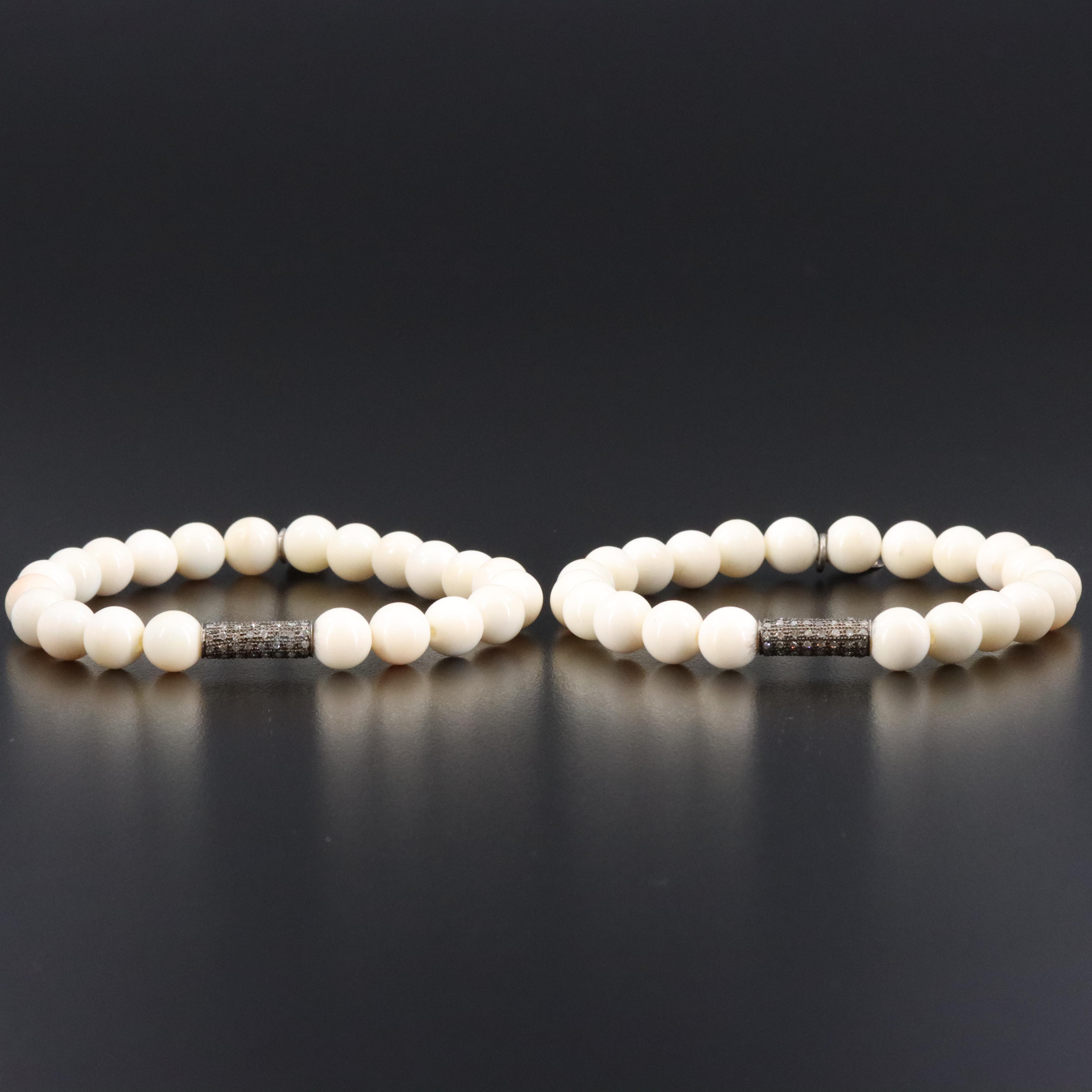 Sheryl Lowe Shell and Diamond Bracelets