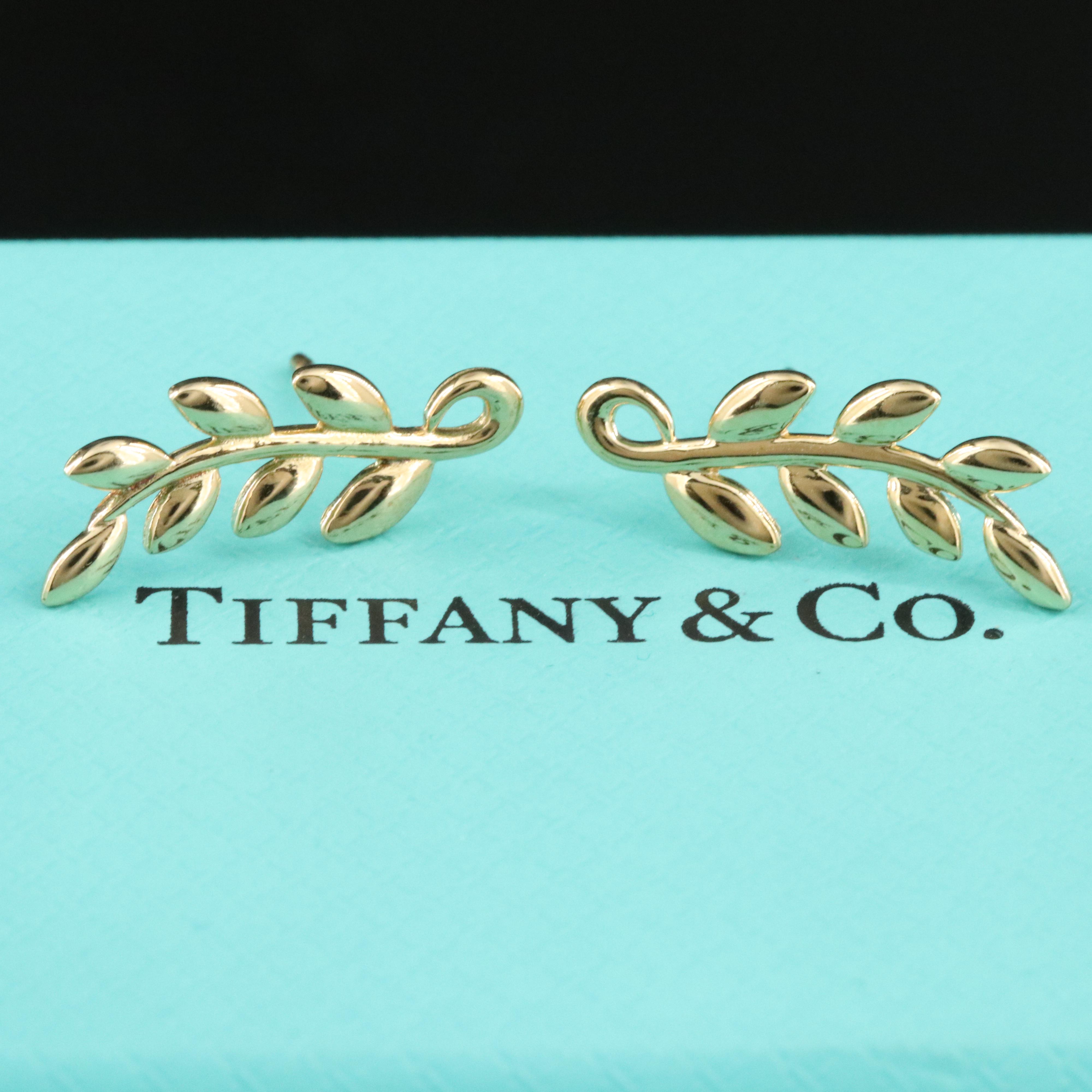 Paloma Picasso for Tiffany & Co. 18K Olive Leaf Climber Earrings