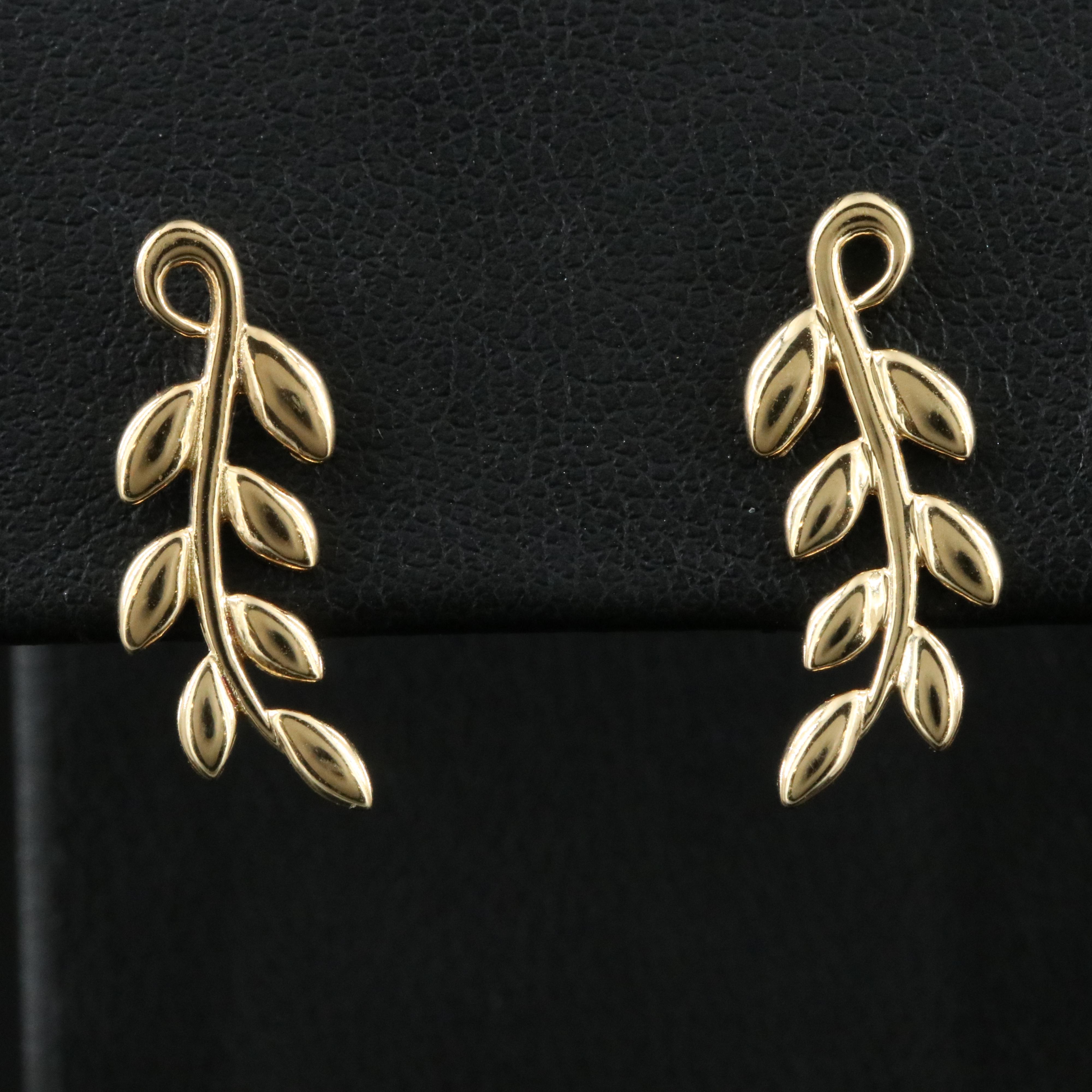 Paloma Picasso for Tiffany & Co. 18K Olive Leaf Climber Earrings