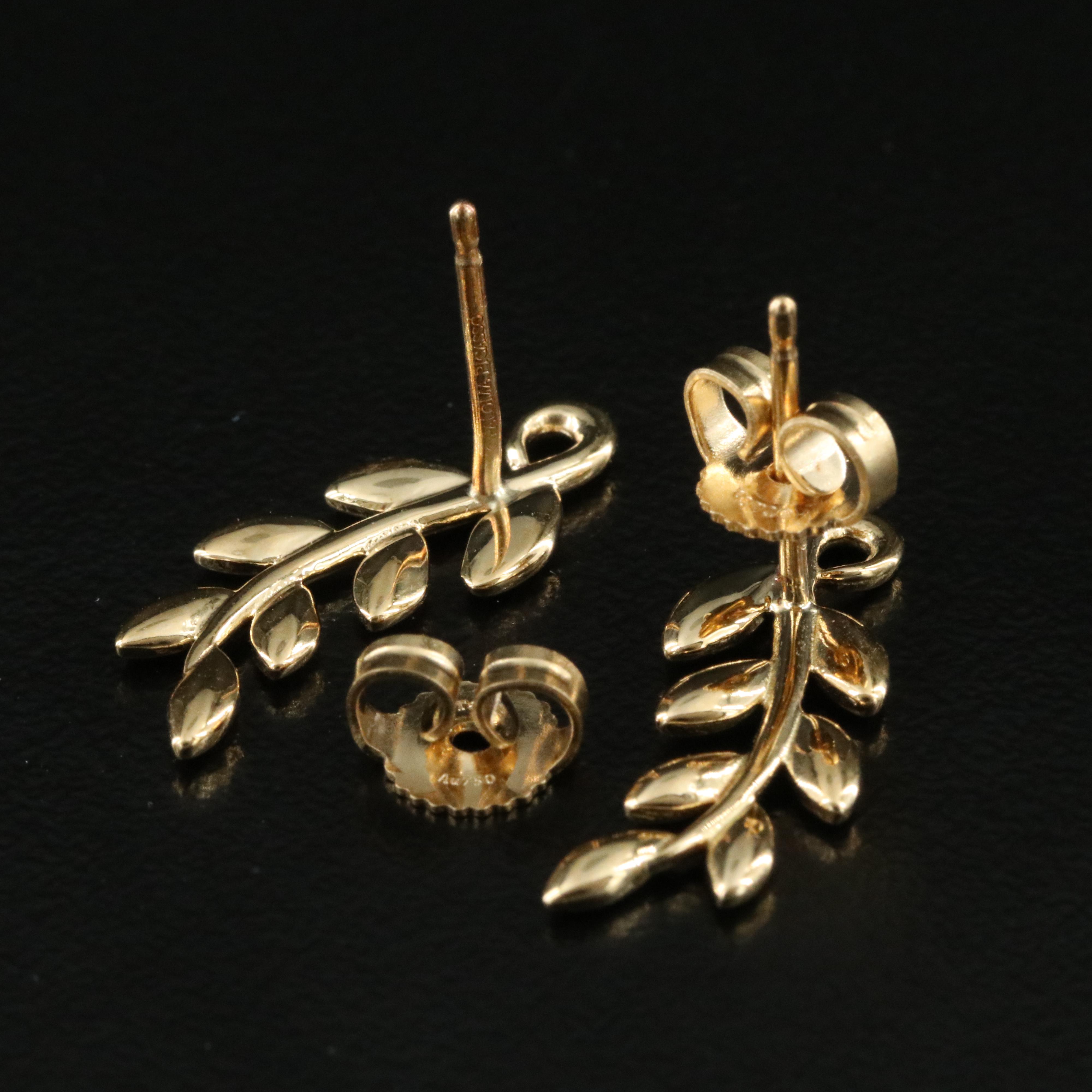 Paloma Picasso for Tiffany & Co. 18K Olive Leaf Climber Earrings