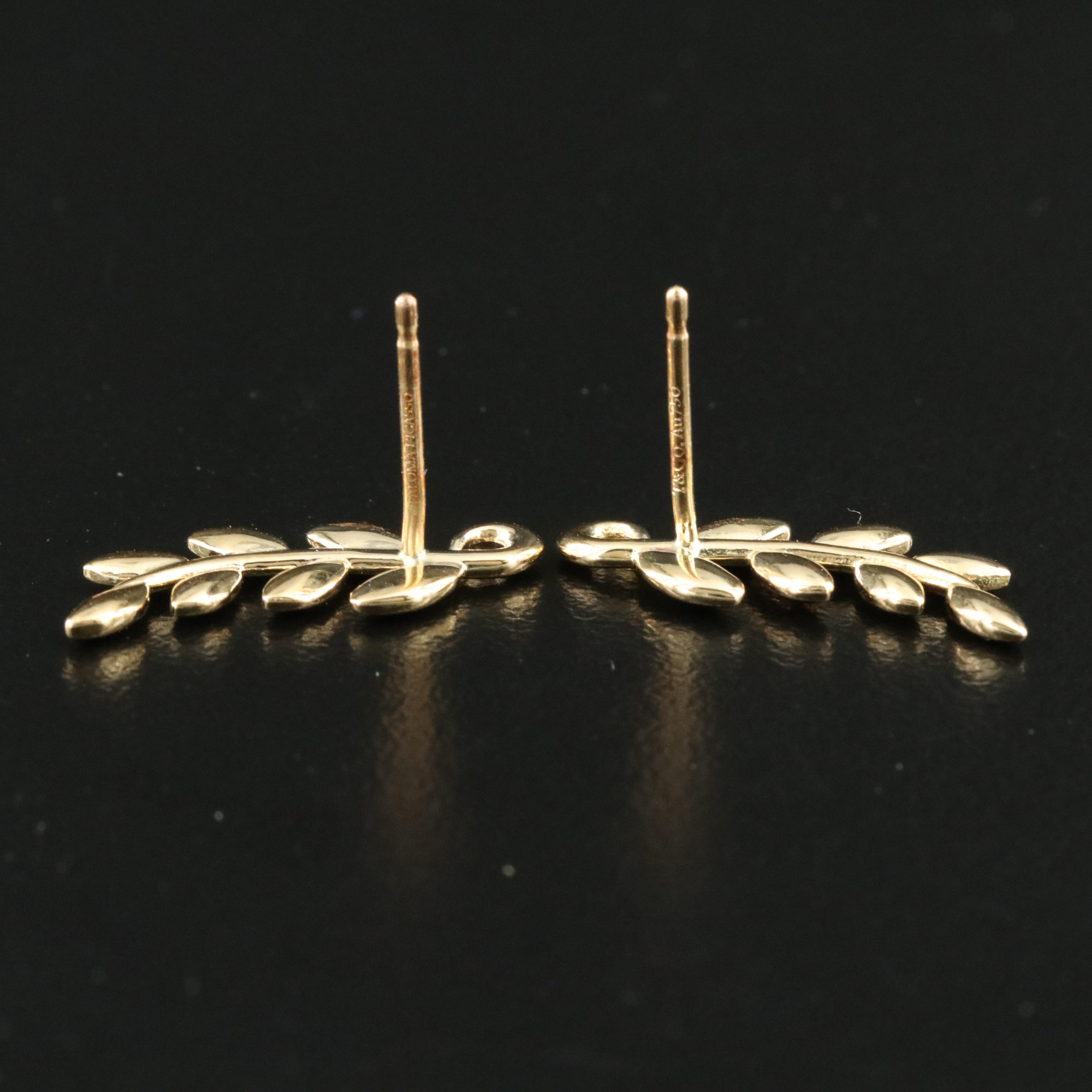 Paloma Picasso for Tiffany & Co. 18K Olive Leaf Climber Earrings