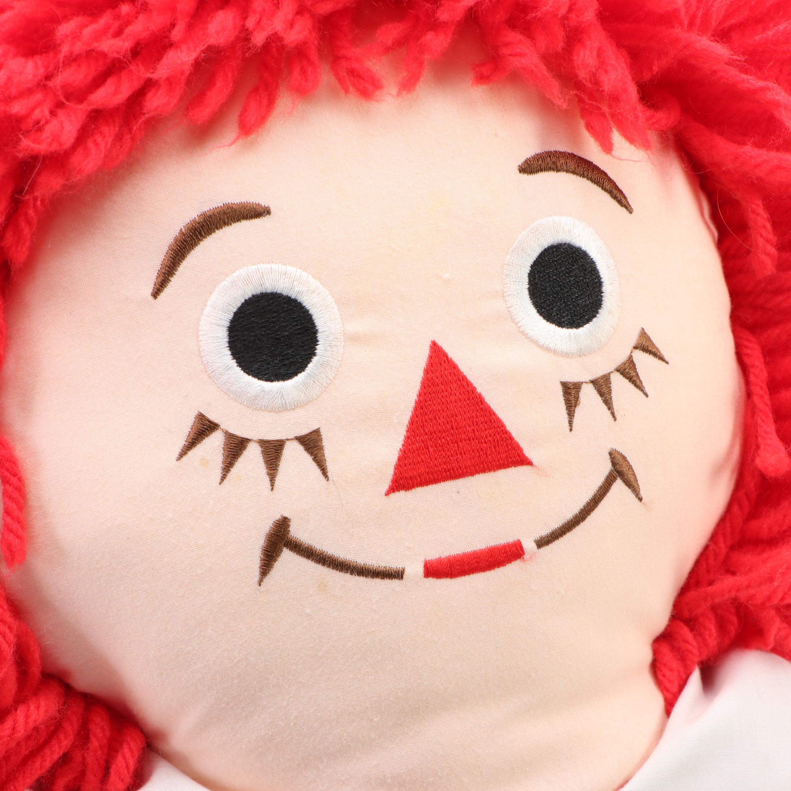 Applause Inc. "Raggedy Ann" and "Raggedy Andy" Fabric Dolls, Late 20th Century
