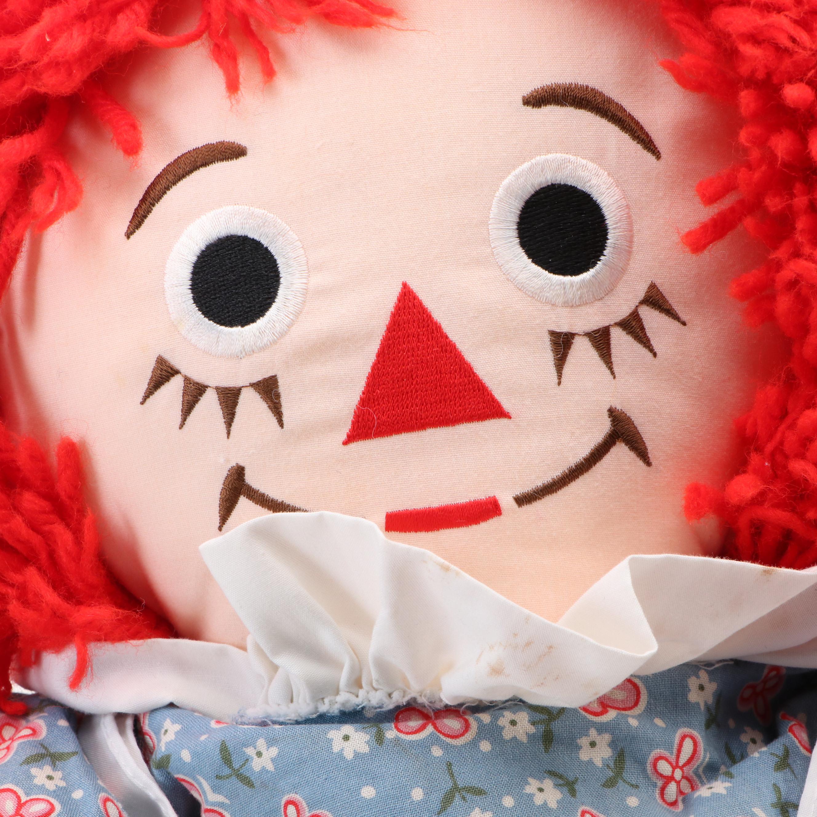 Applause Inc. "Raggedy Ann" and "Raggedy Andy" Fabric Dolls, Late 20th Century