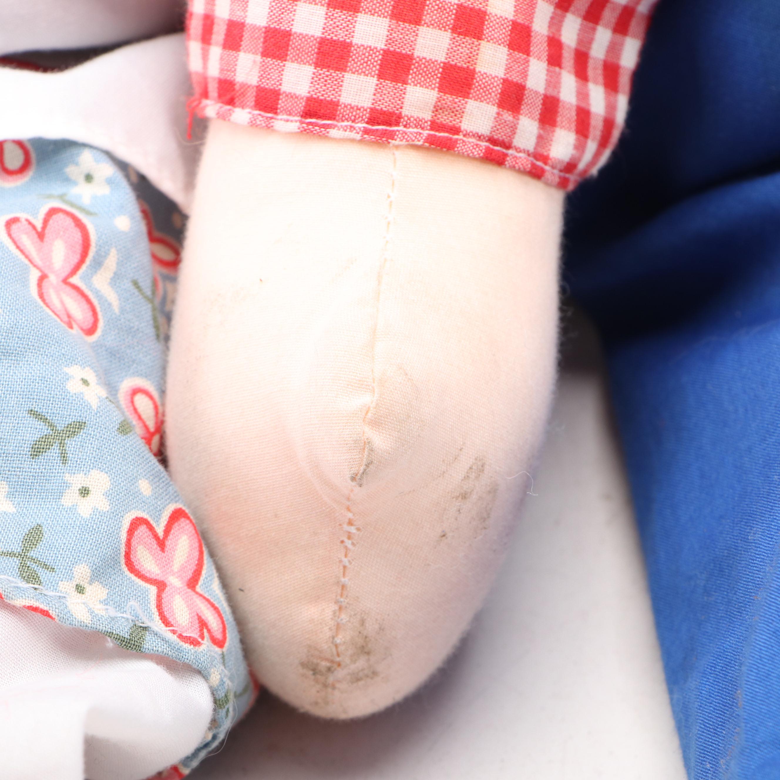 Applause Inc. "Raggedy Ann" and "Raggedy Andy" Fabric Dolls, Late 20th Century