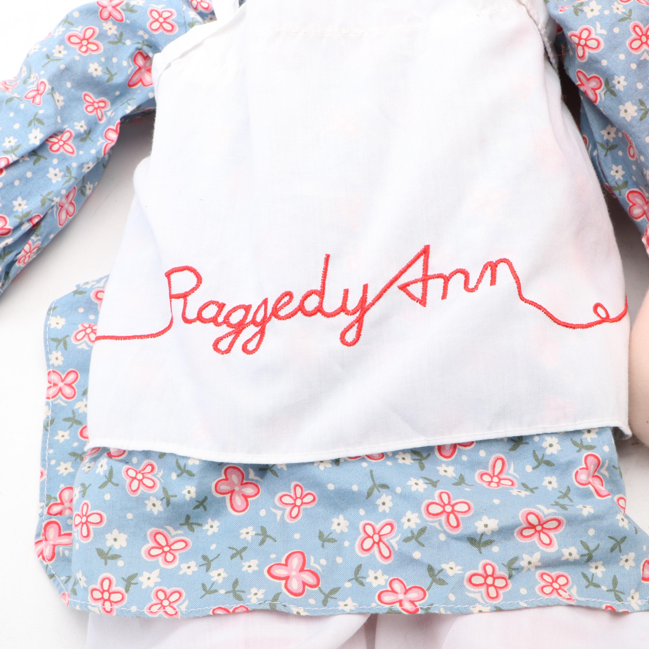 Applause Inc. "Raggedy Ann" and "Raggedy Andy" Fabric Dolls, Late 20th Century