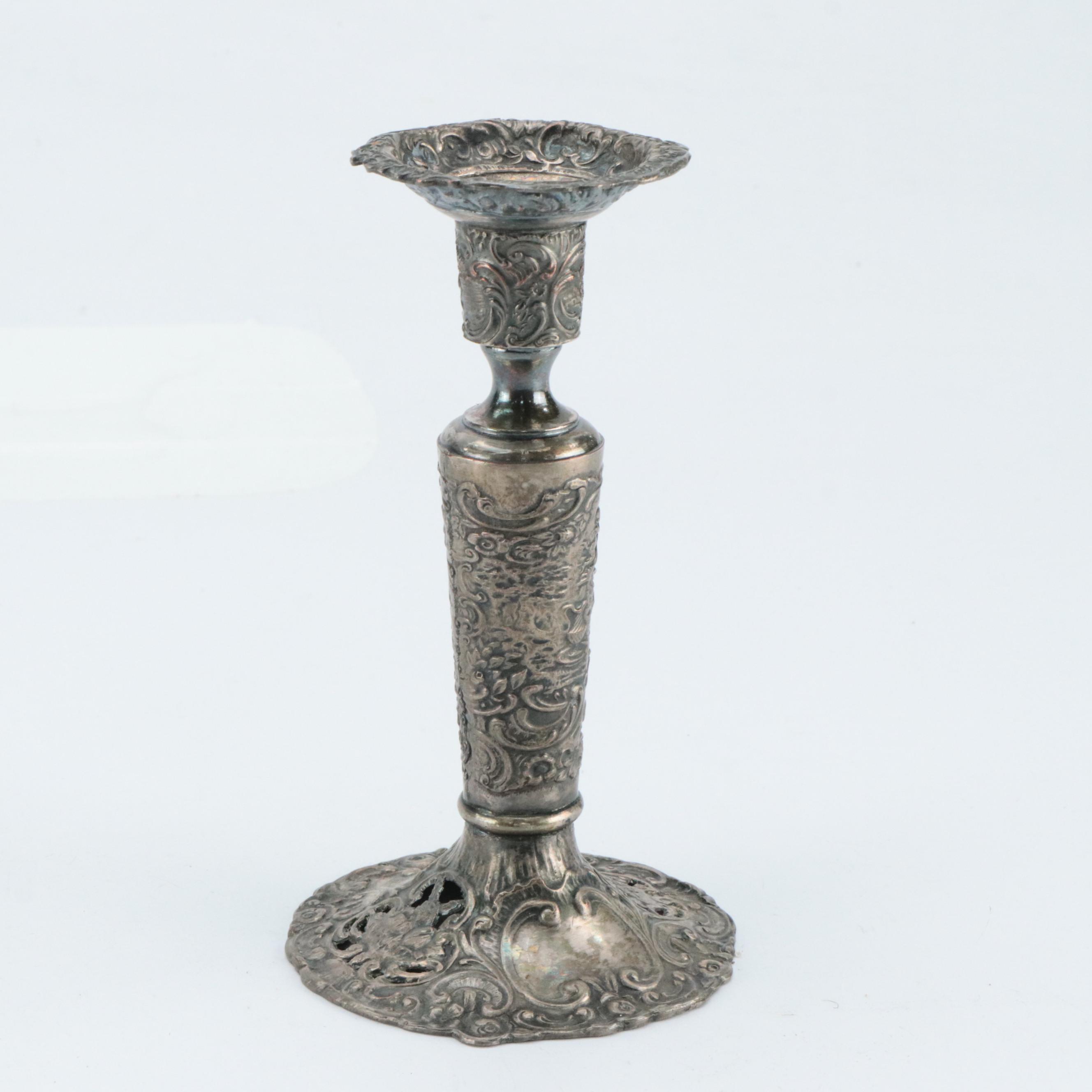 Japanese MOP ando Lacquer Box, Engraved Pewter Candle Holder, and Other Décor