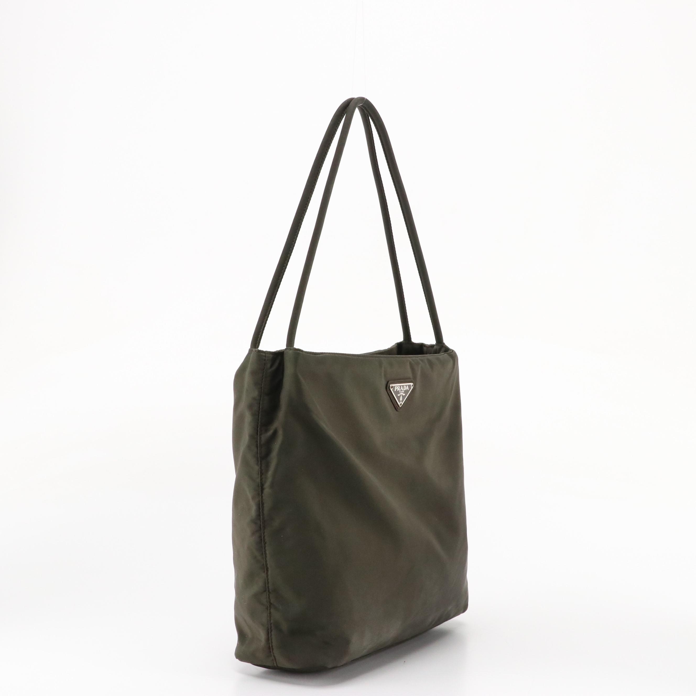 Prada Dark Brown Tessuto Nylon Shoulder Bag