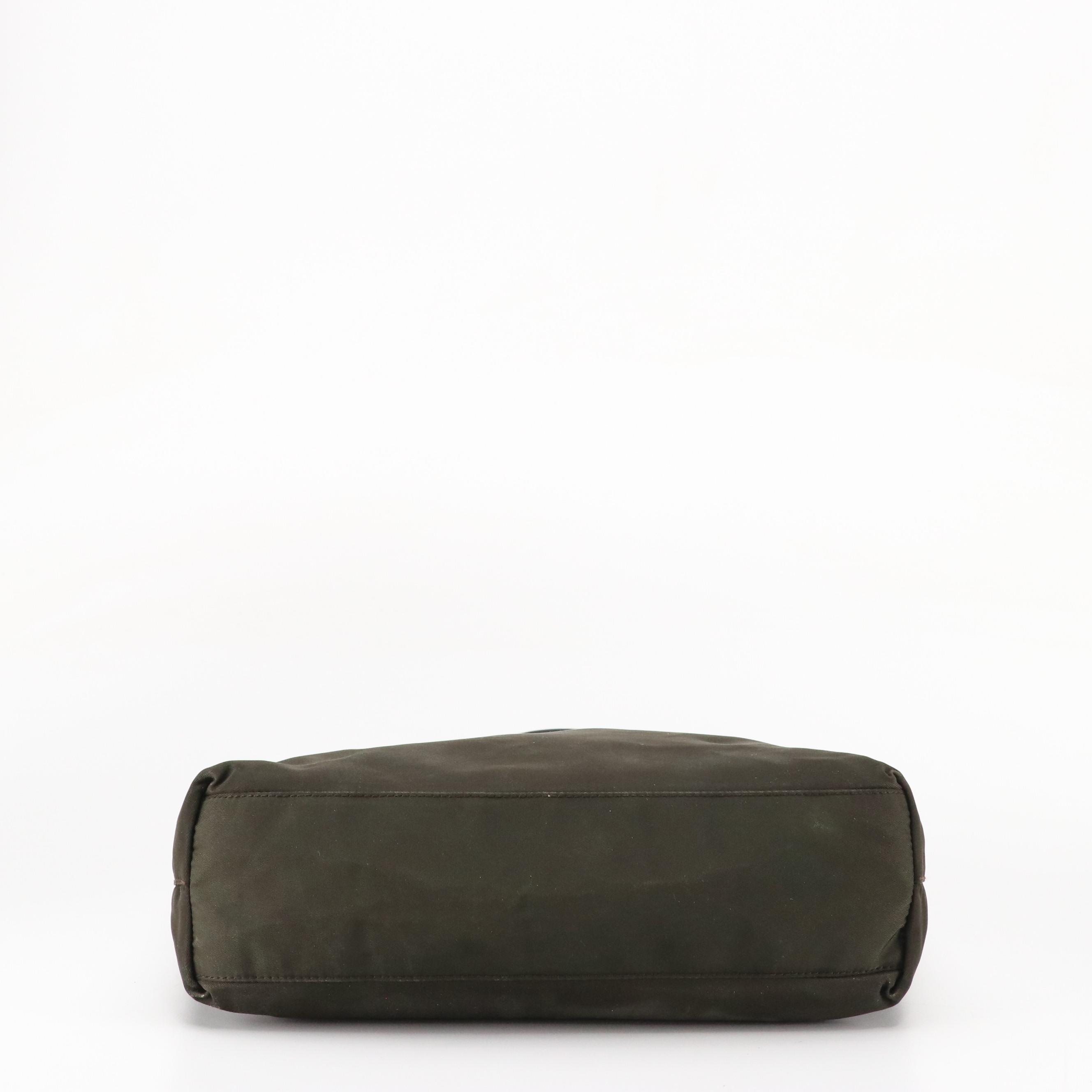 Prada Dark Brown Tessuto Nylon Shoulder Bag