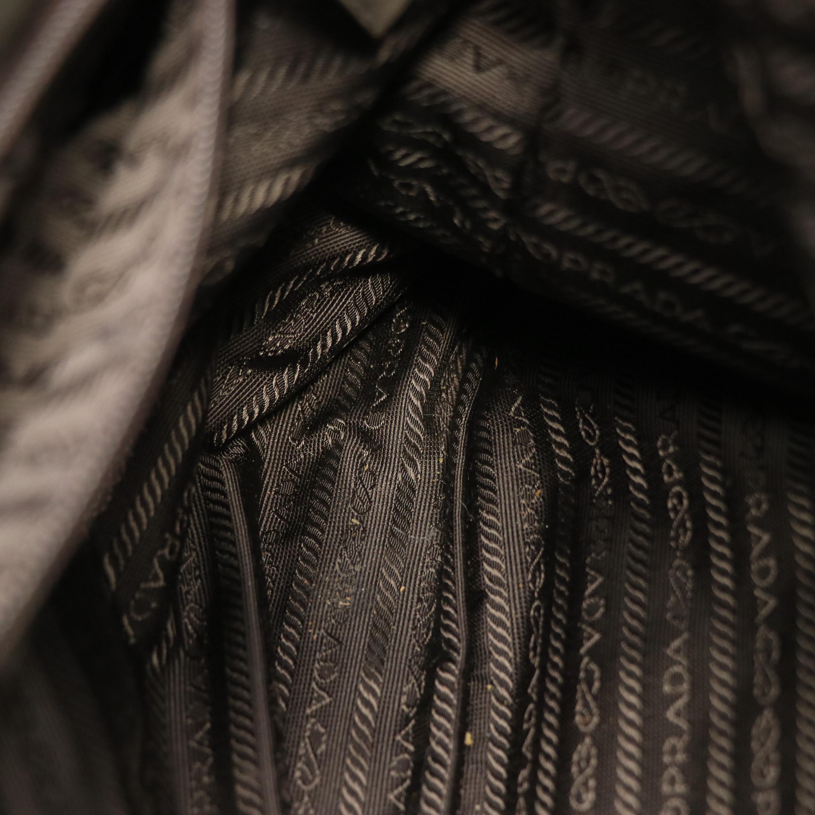 Prada Dark Brown Tessuto Nylon Shoulder Bag