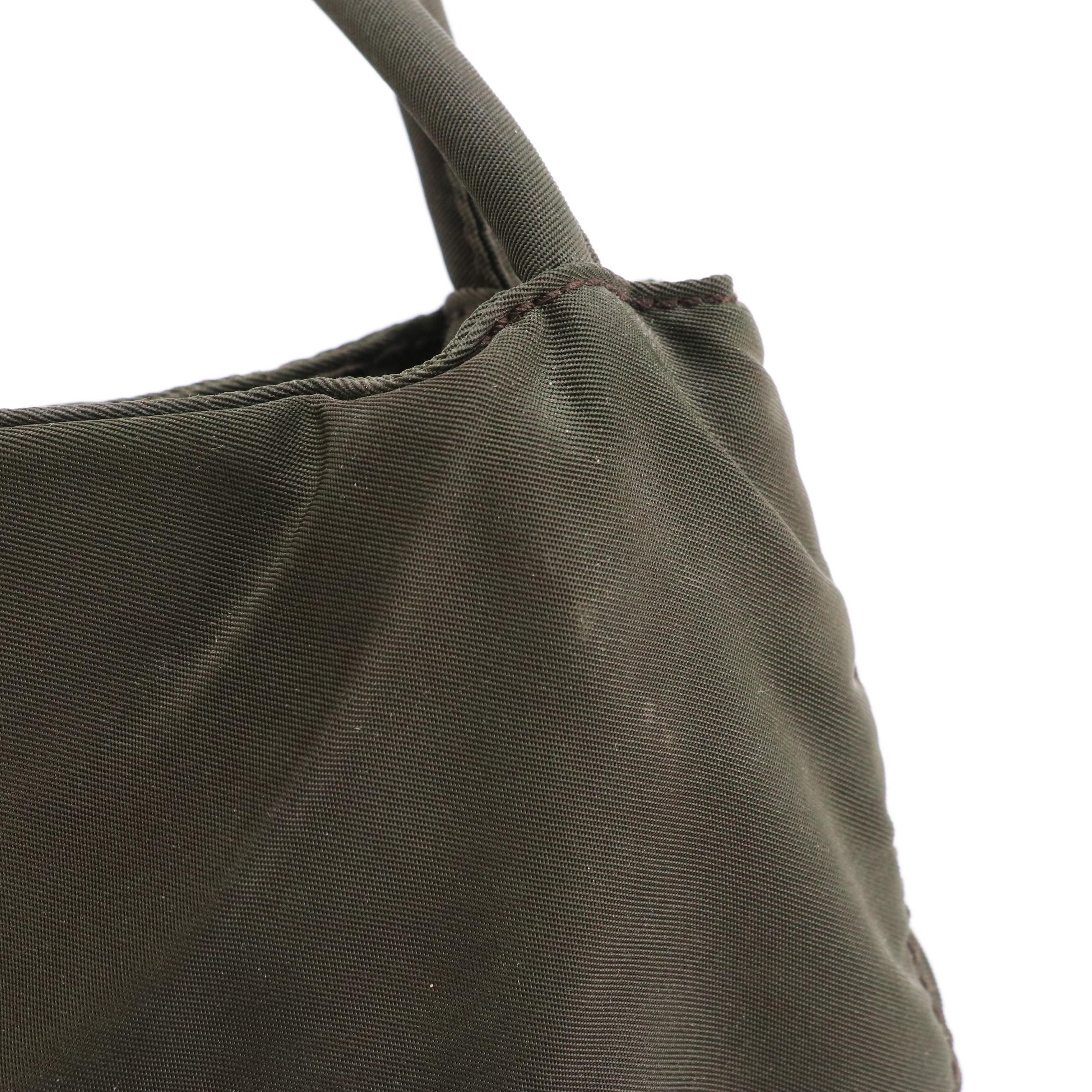 Prada Dark Brown Tessuto Nylon Shoulder Bag