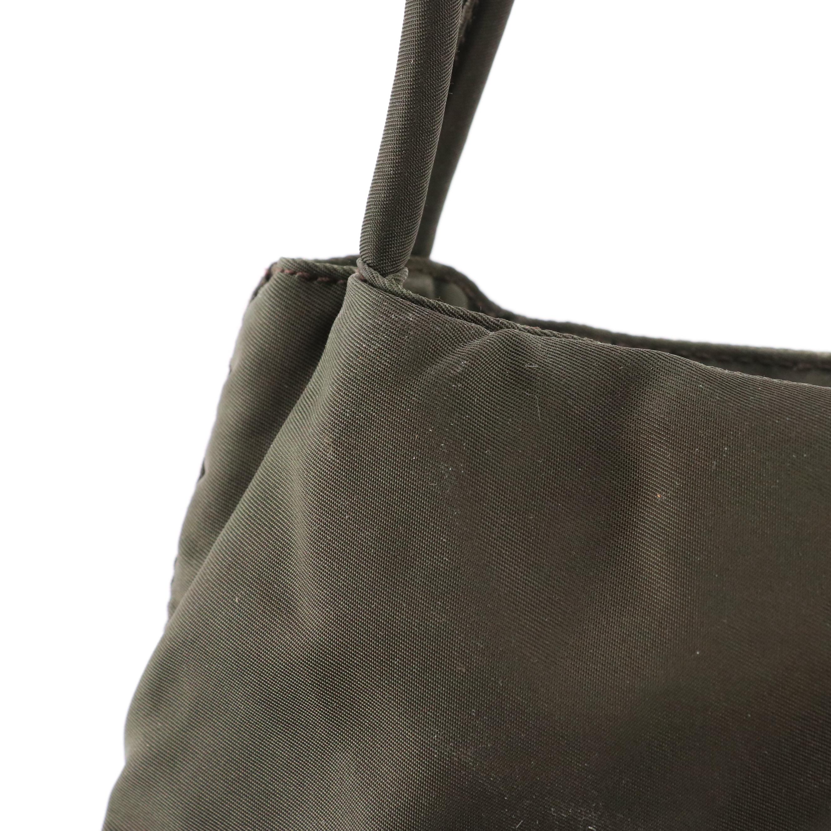 Prada Dark Brown Tessuto Nylon Shoulder Bag