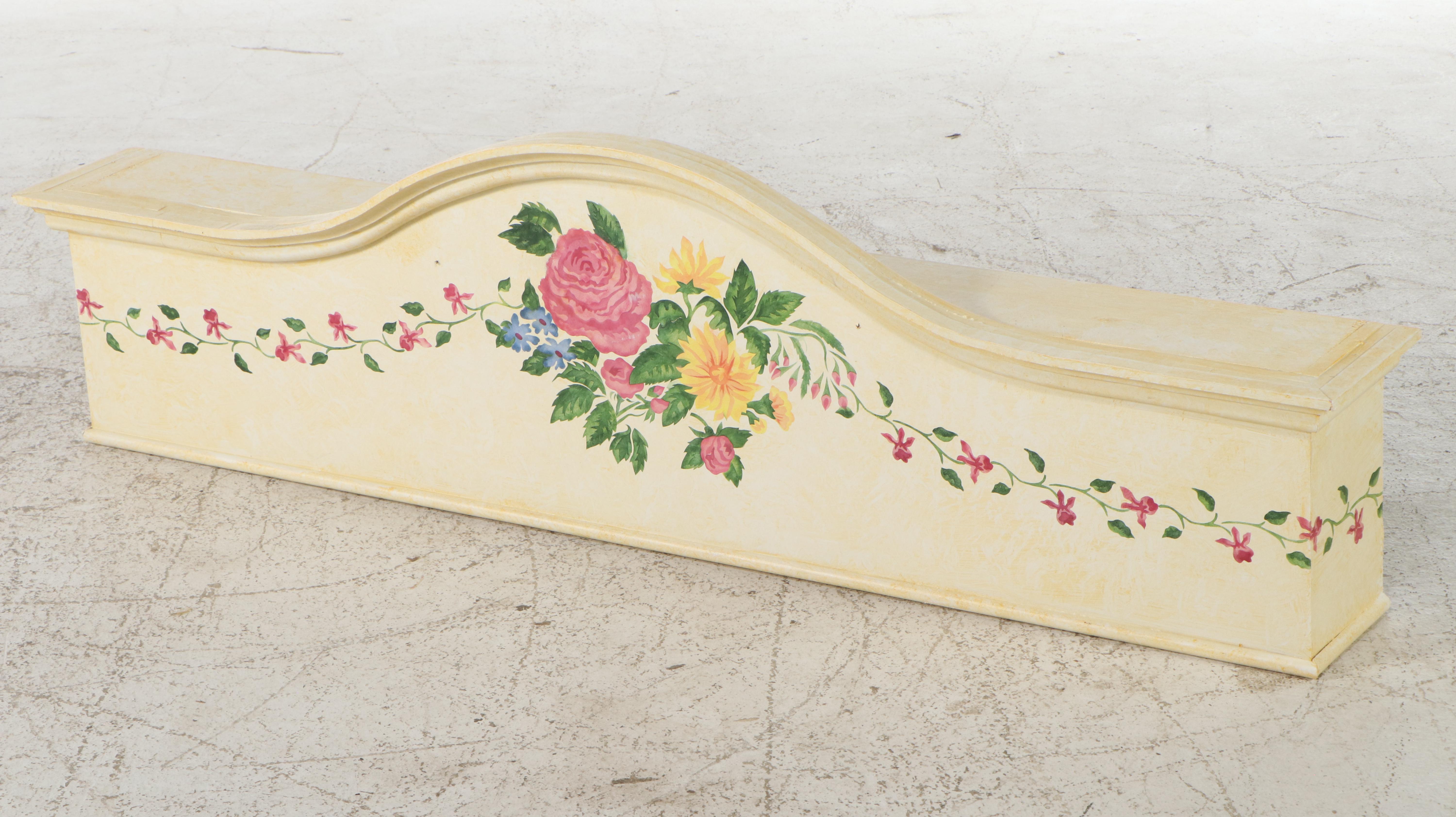 Wooden Hand-Painted Floral Window Box Pelmets
