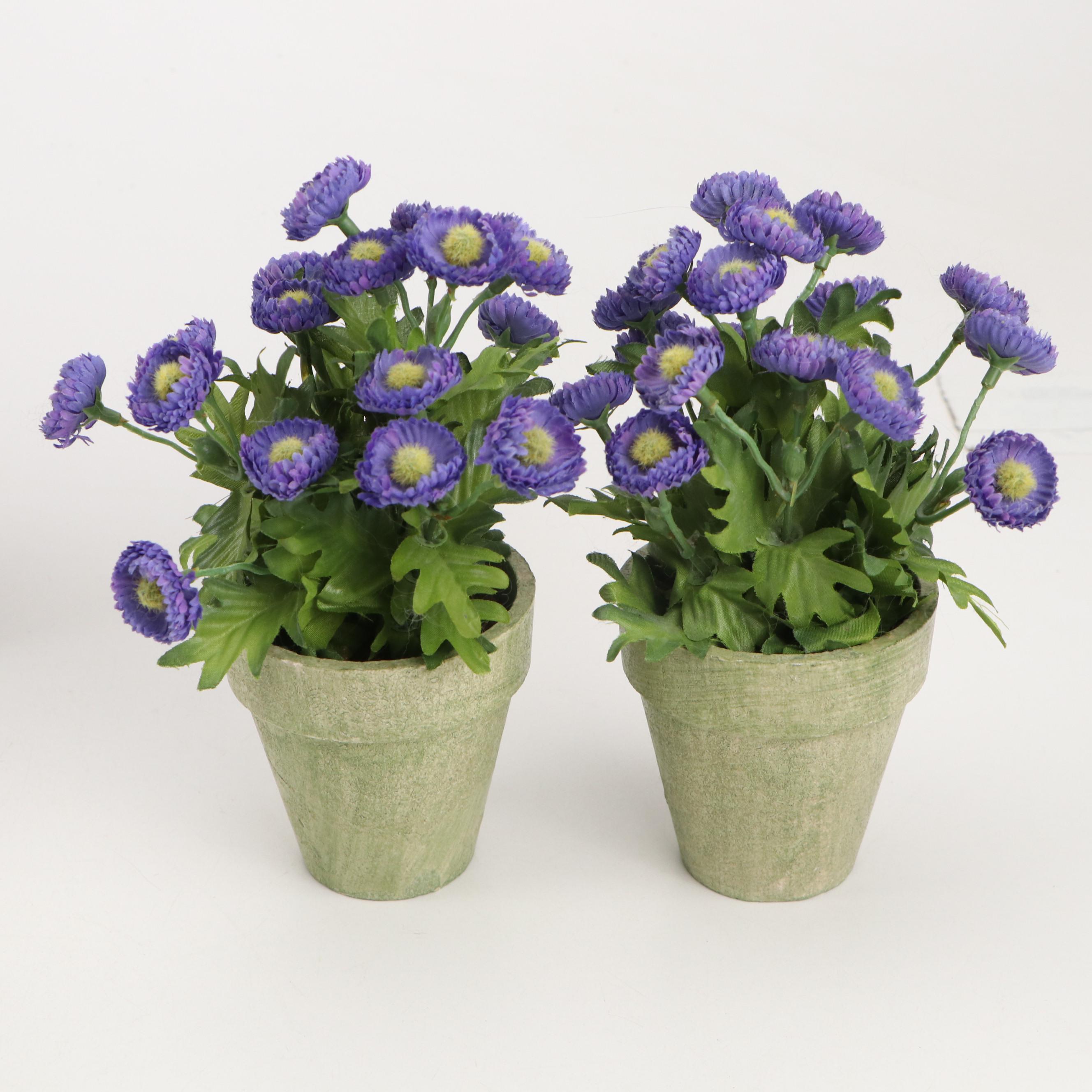 Folk Art Style Wood and Metal Embellished Birdhouses with Artificial Flowers