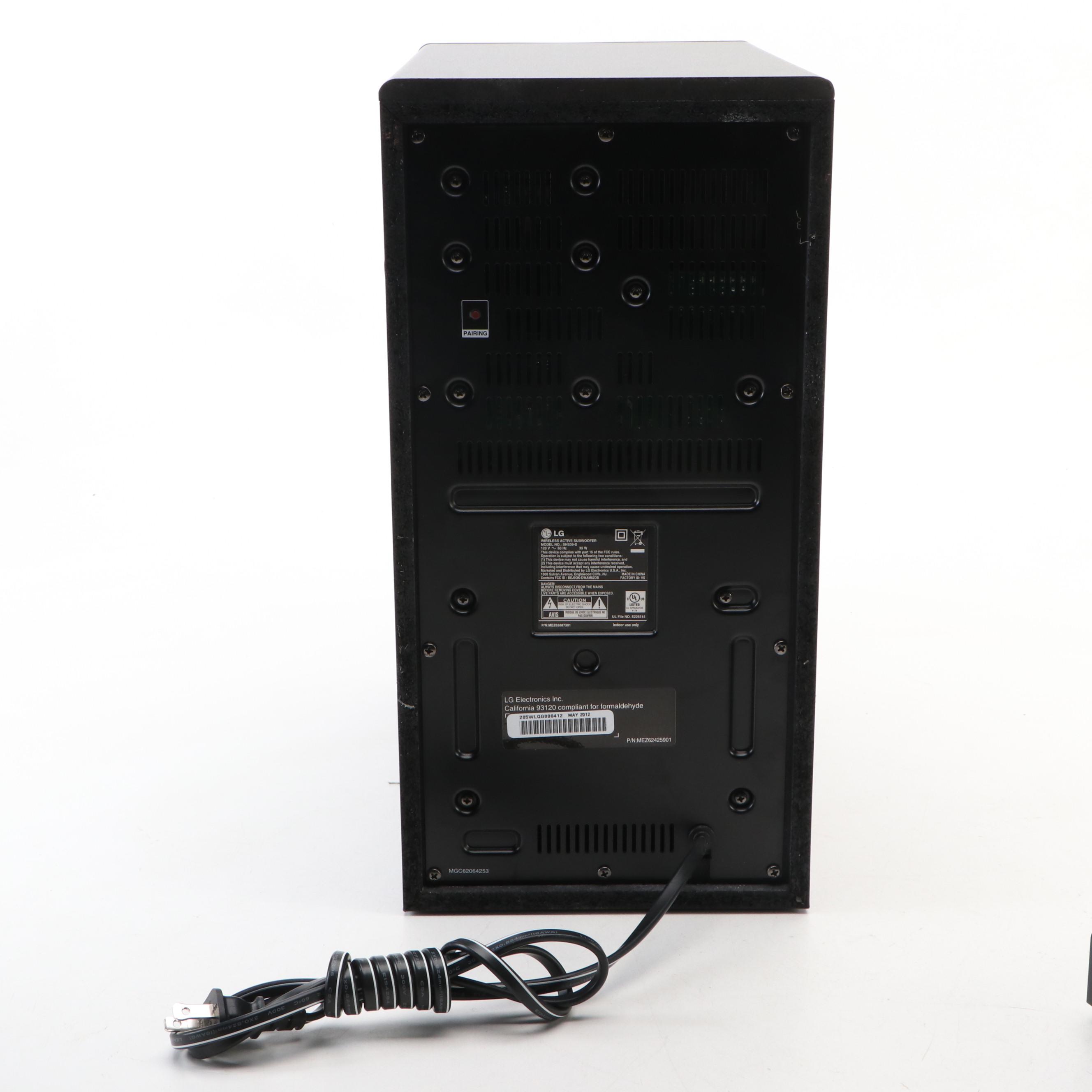 LG Blu-Ray Player with LG Bluetooth Subwoofer