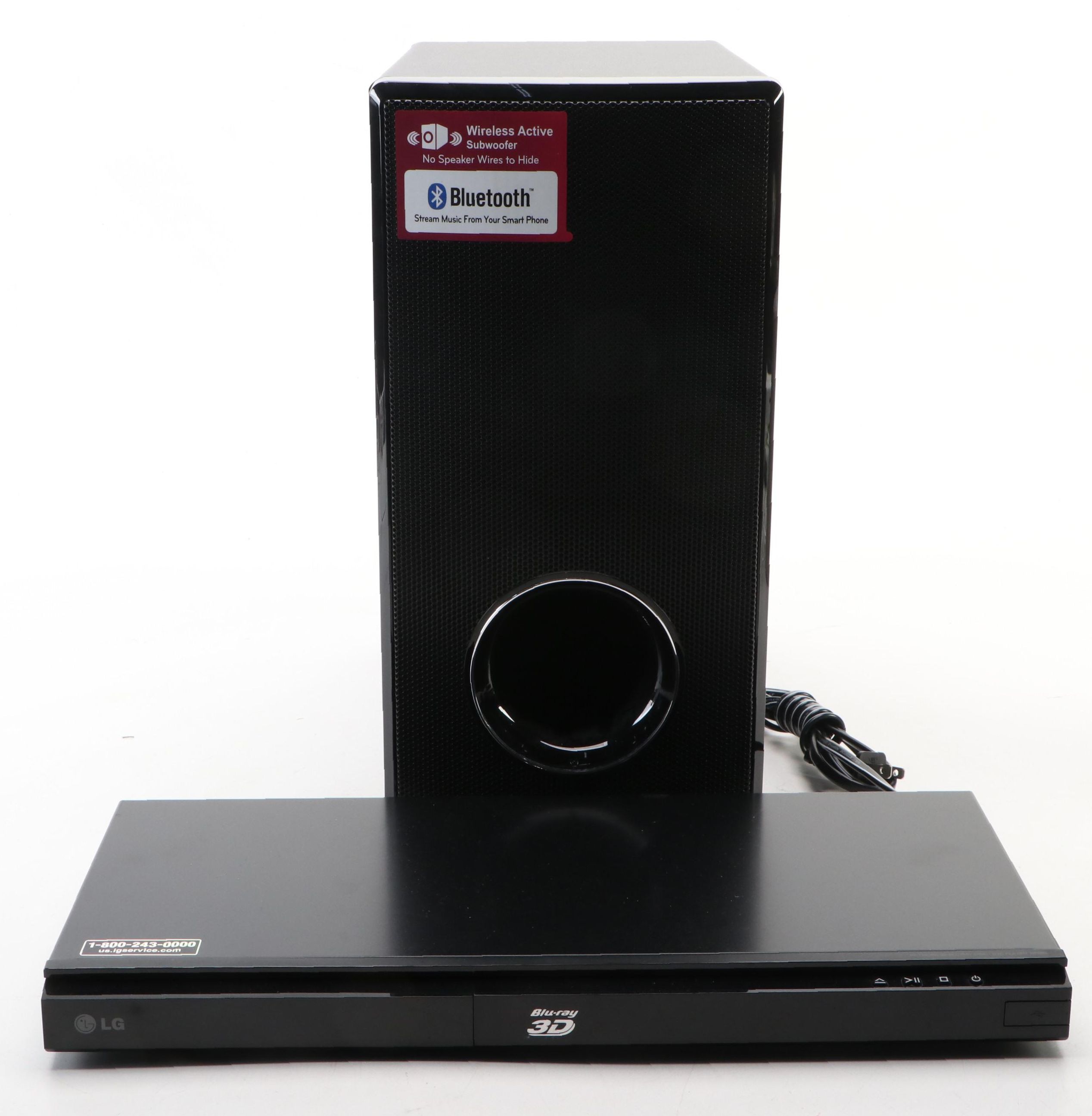 LG Blu-Ray Player with LG Bluetooth Subwoofer