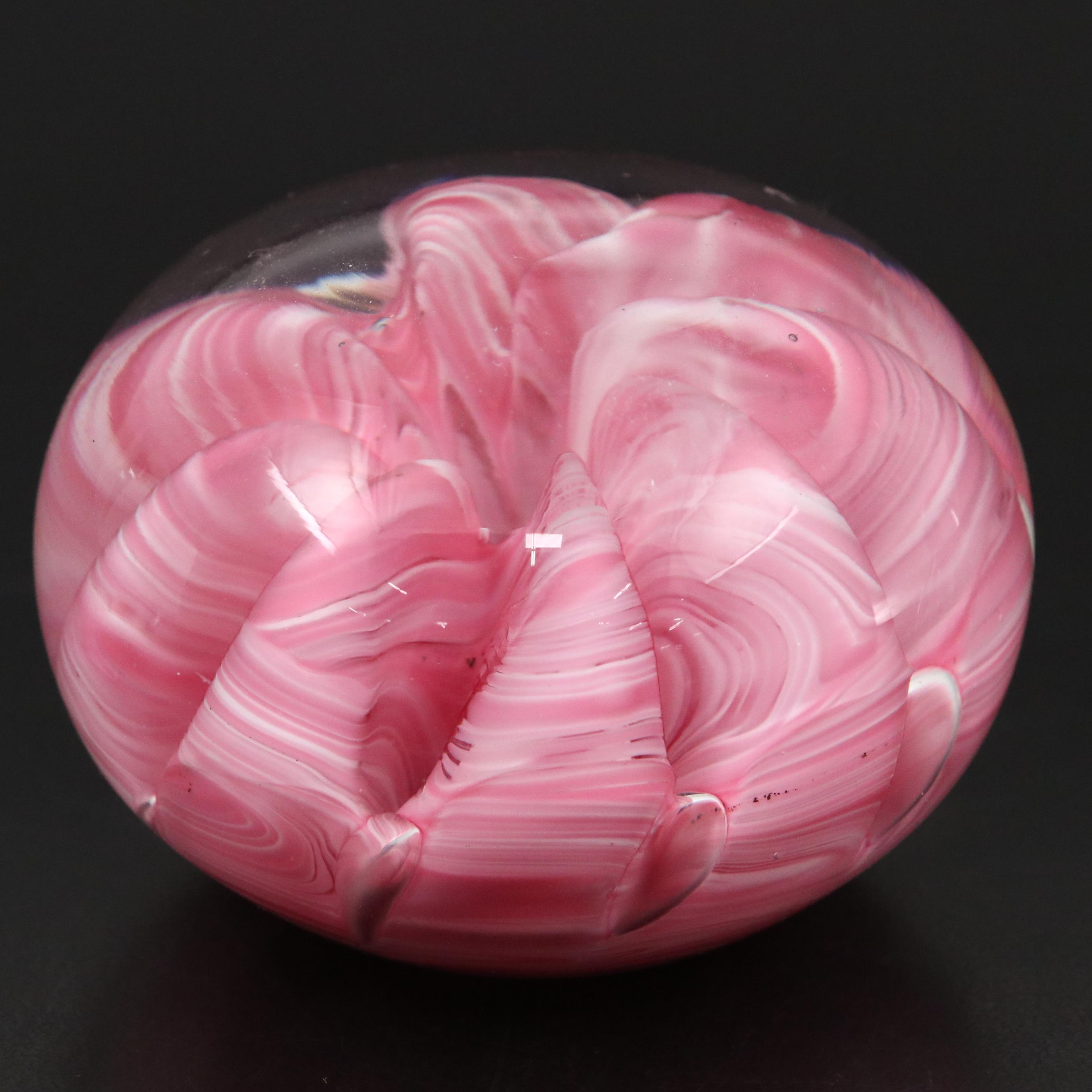 Fenton Glass Cat with St. Clair Glass Bird and Paperweight