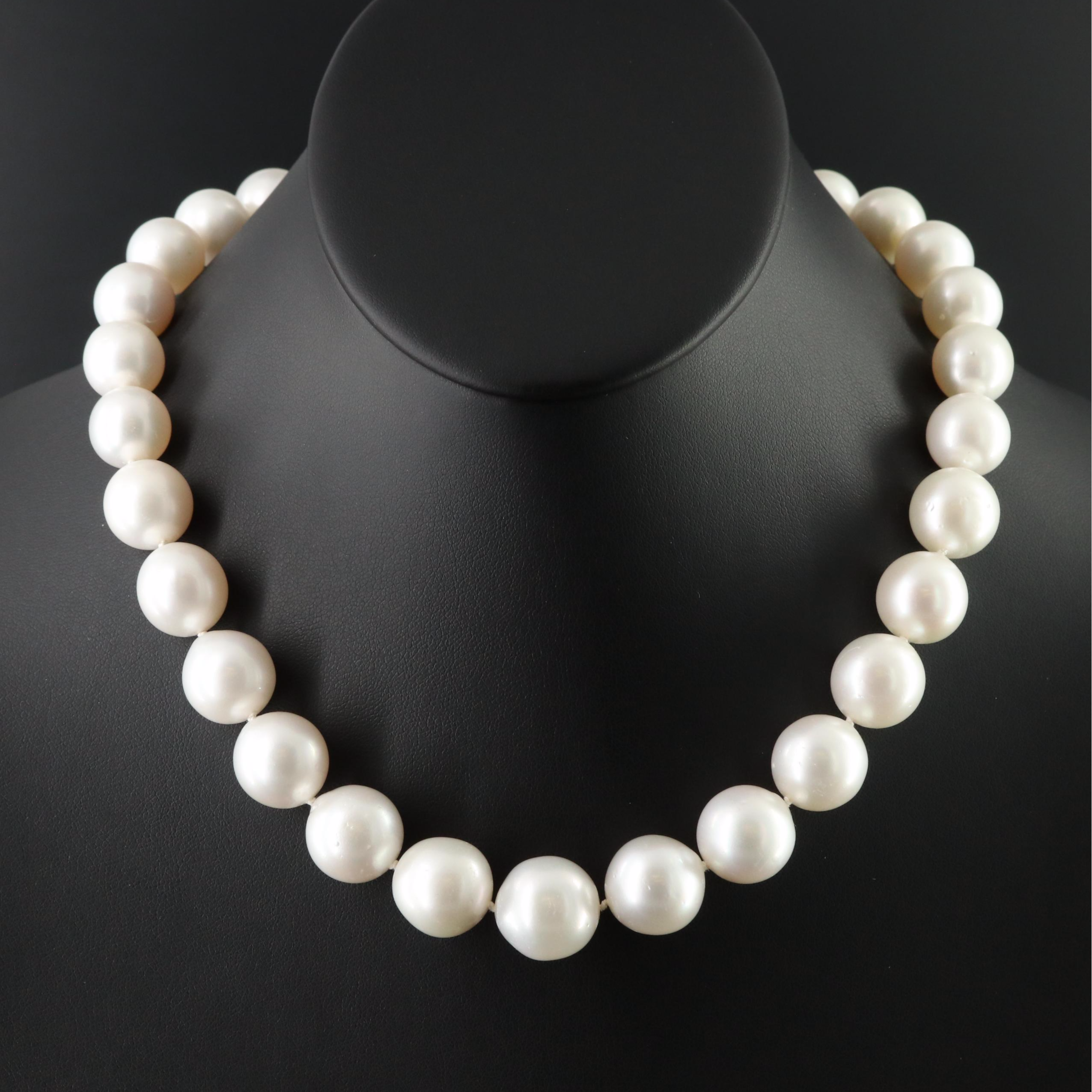South Sea Pearl Necklace with 18K Diamond Clasp and GIA Report