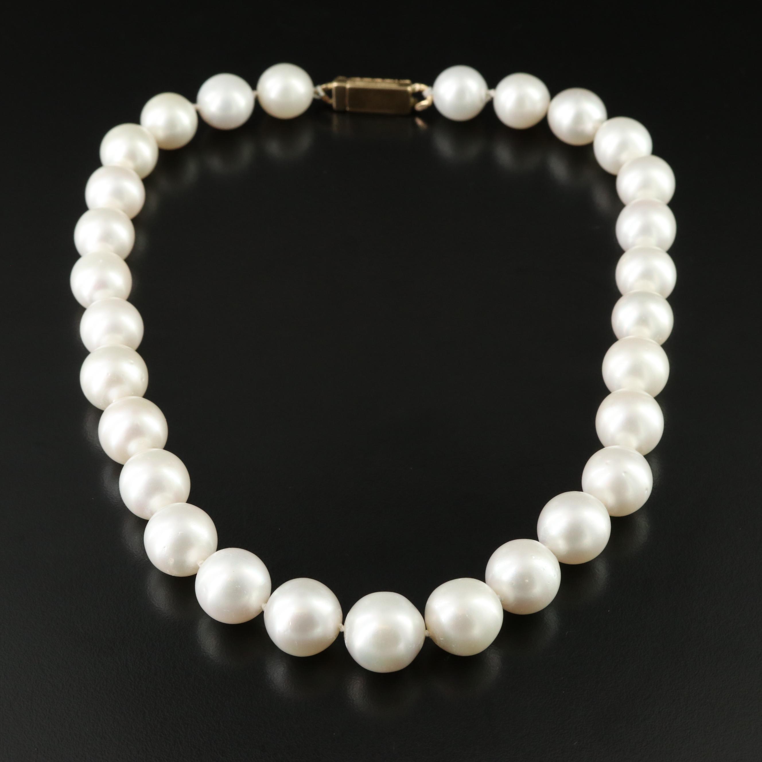 South Sea Pearl Necklace with 18K Diamond Clasp and GIA Report