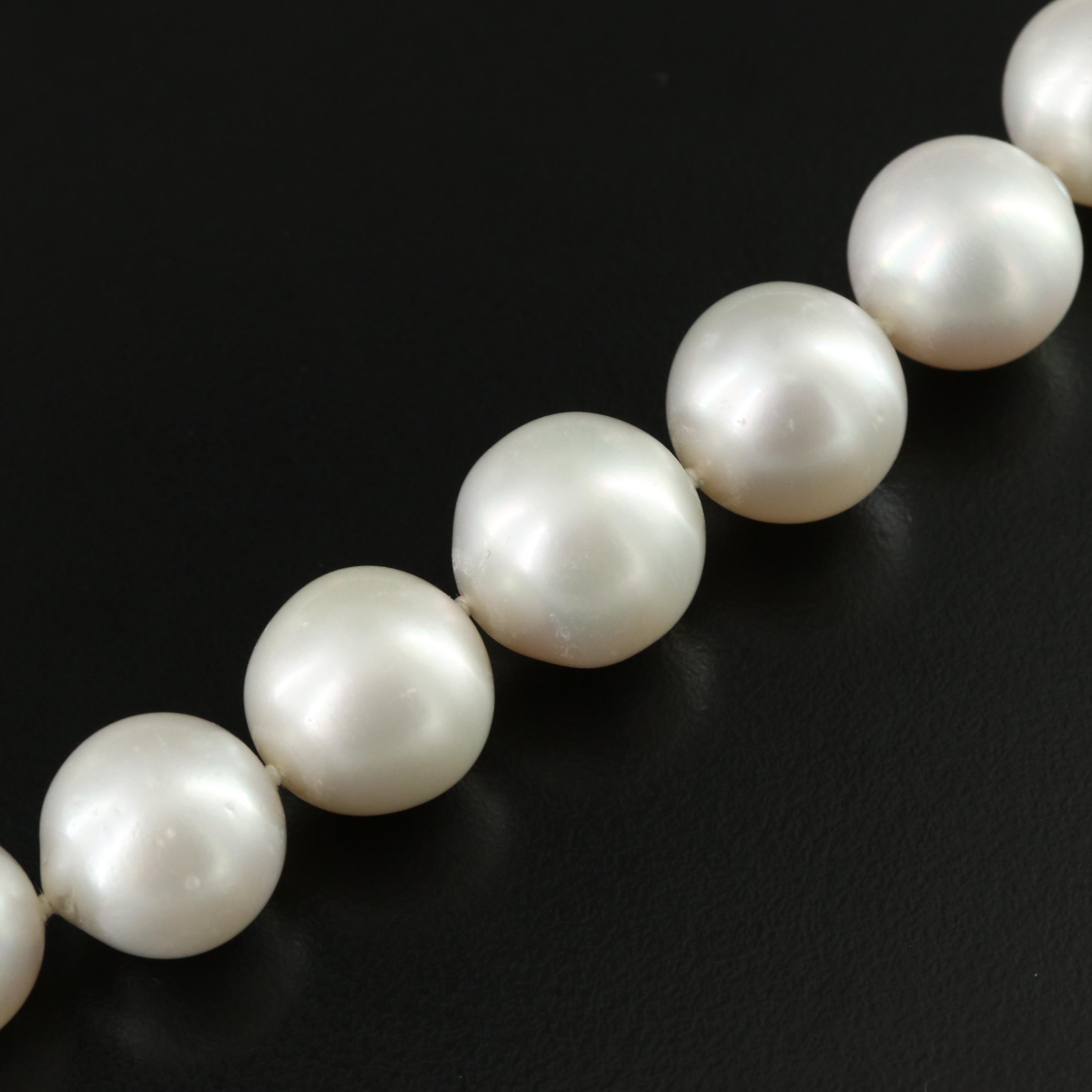 South Sea Pearl Necklace with 18K Diamond Clasp and GIA Report