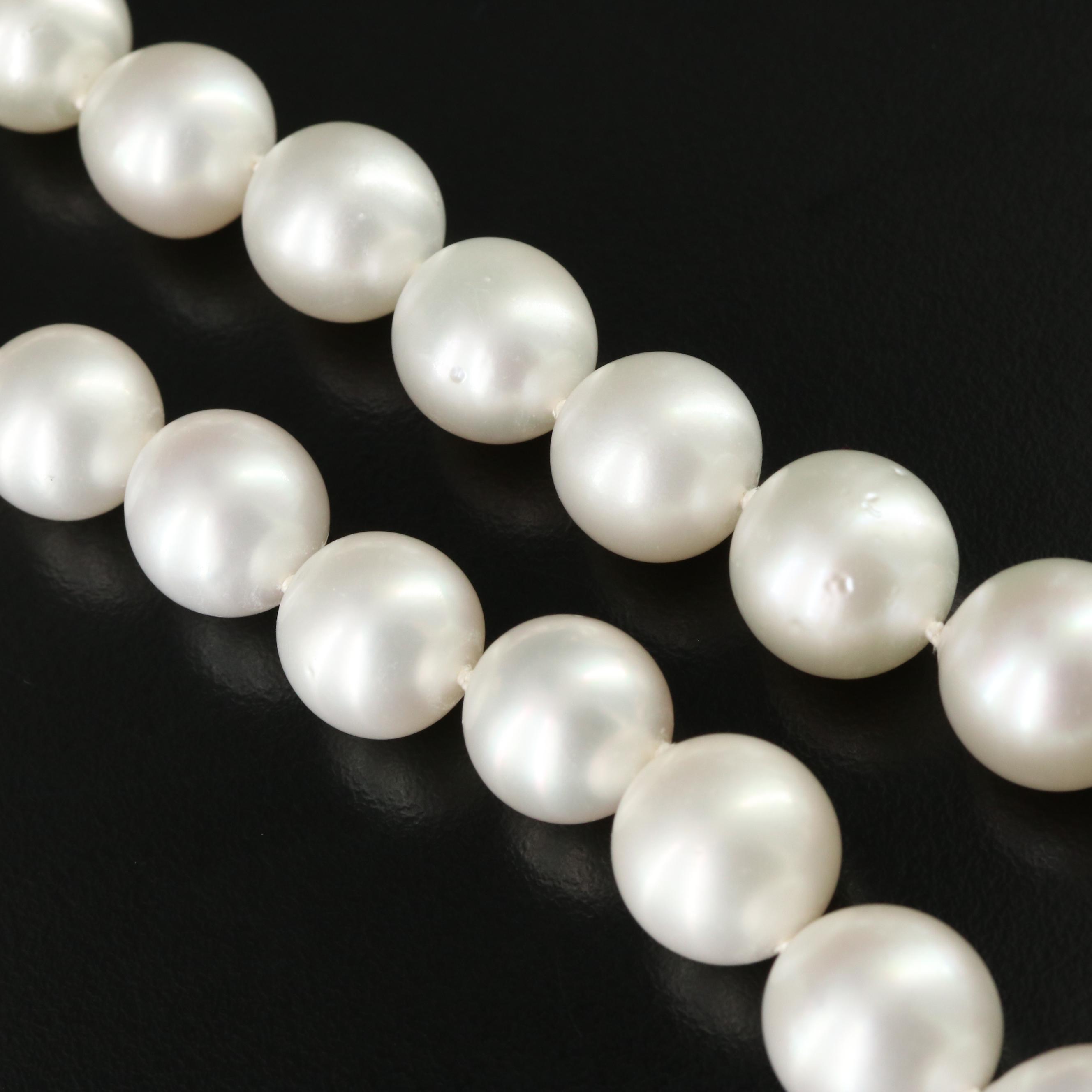 South Sea Pearl Necklace with 18K Diamond Clasp and GIA Report