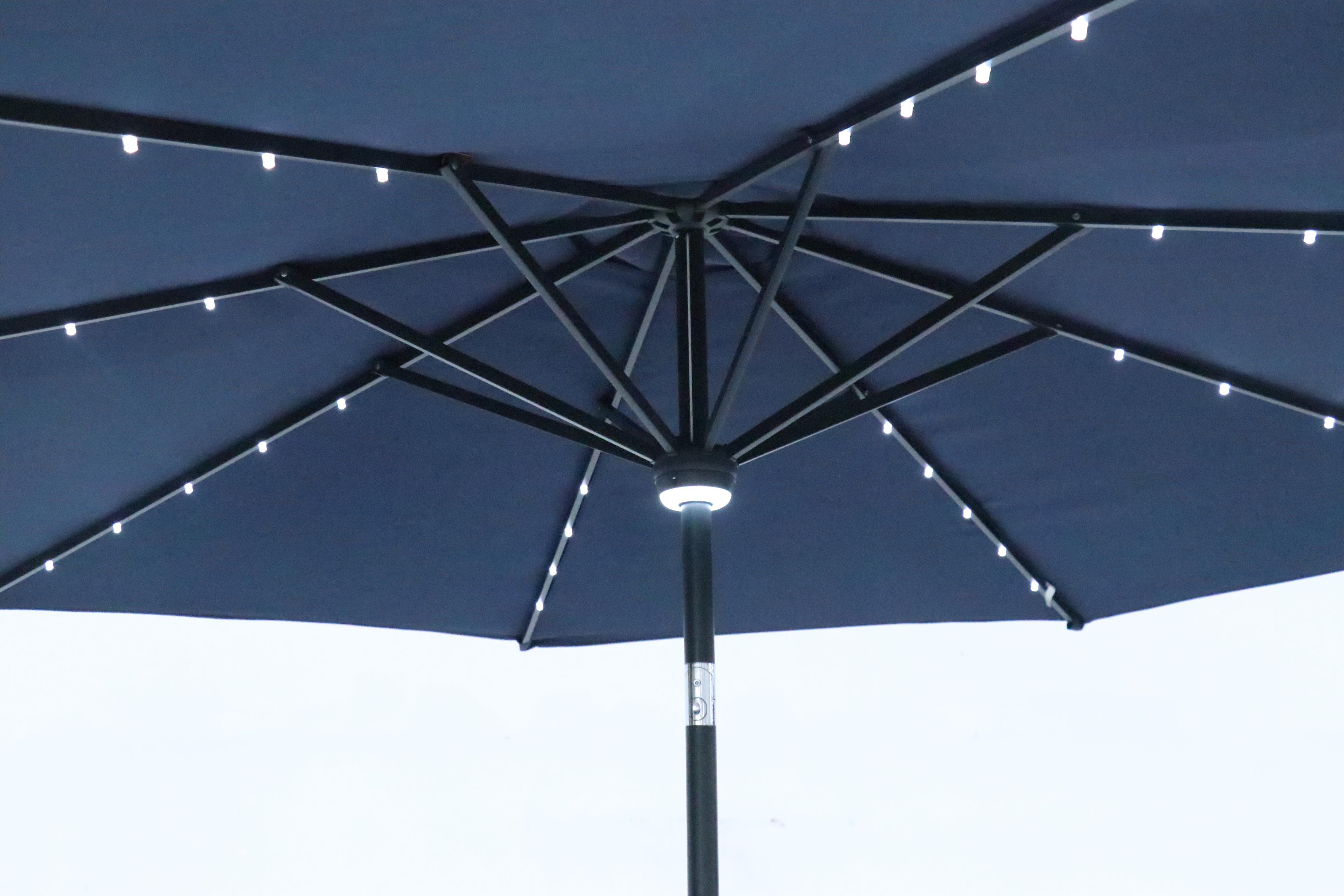 Five-Piece Cast Aluminum Patio Dining Set with Umbrella