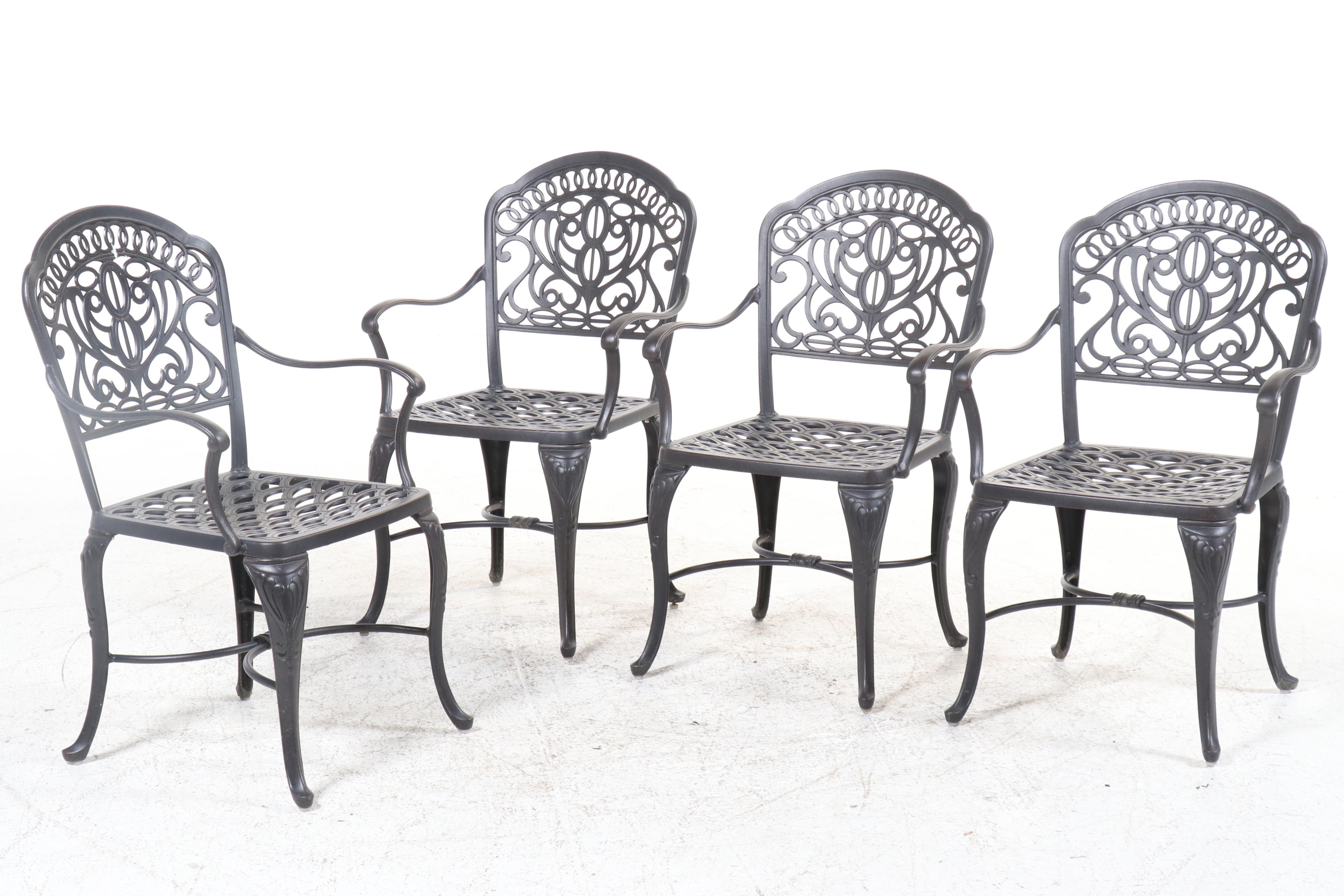 Five-Piece Cast Aluminum Patio Dining Set with Umbrella