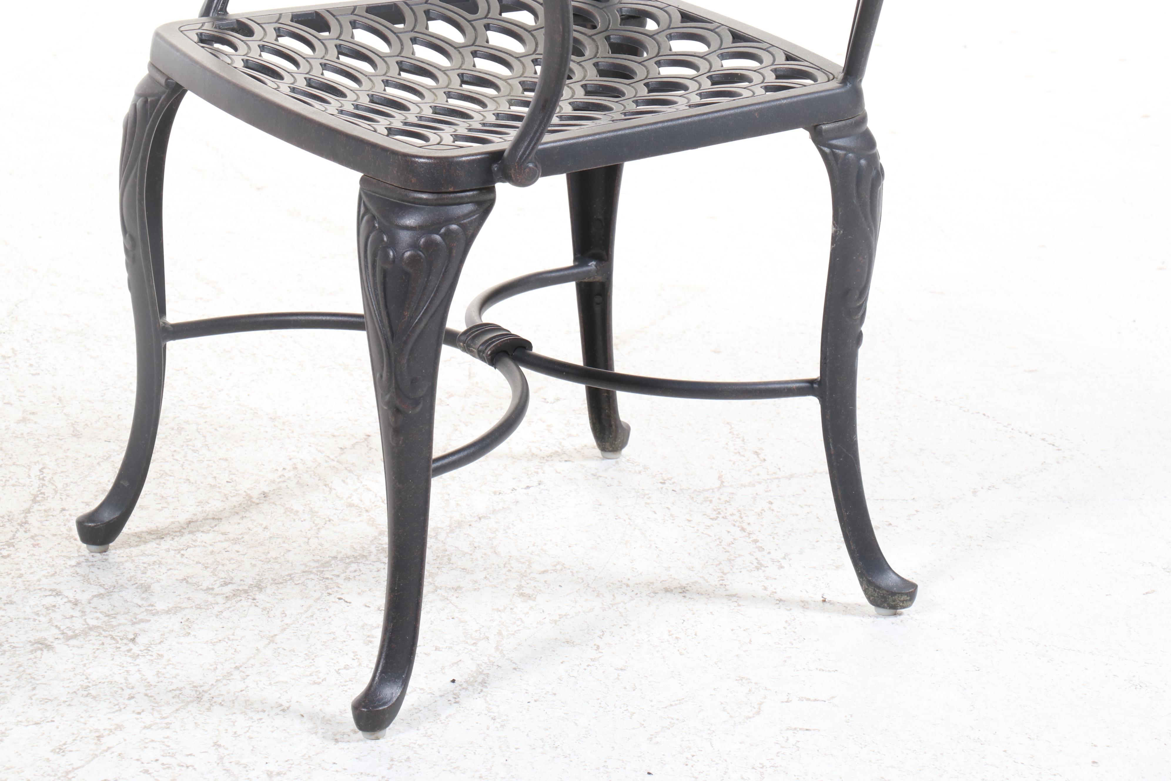 Five-Piece Cast Aluminum Patio Dining Set with Umbrella