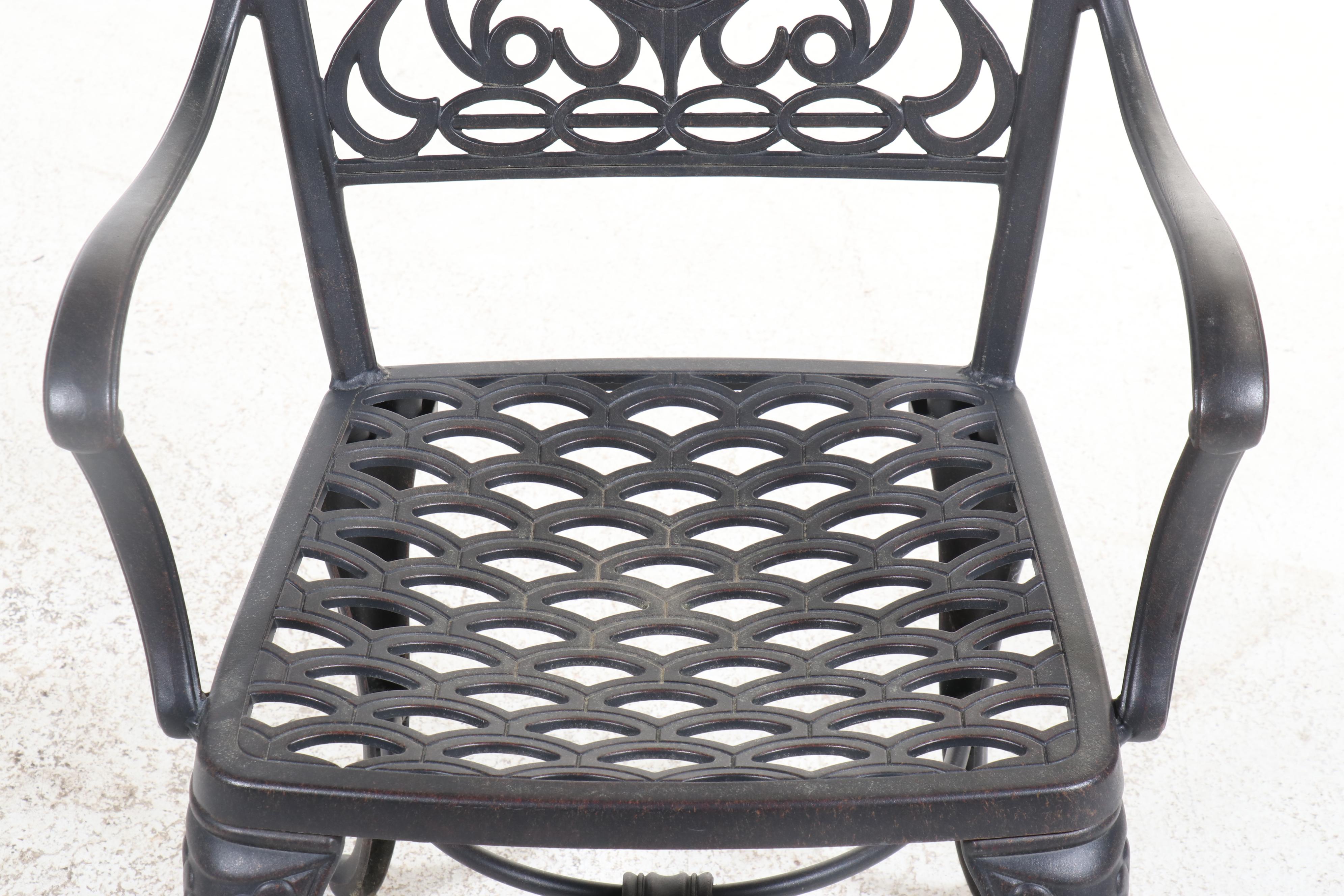 Five-Piece Cast Aluminum Patio Dining Set with Umbrella