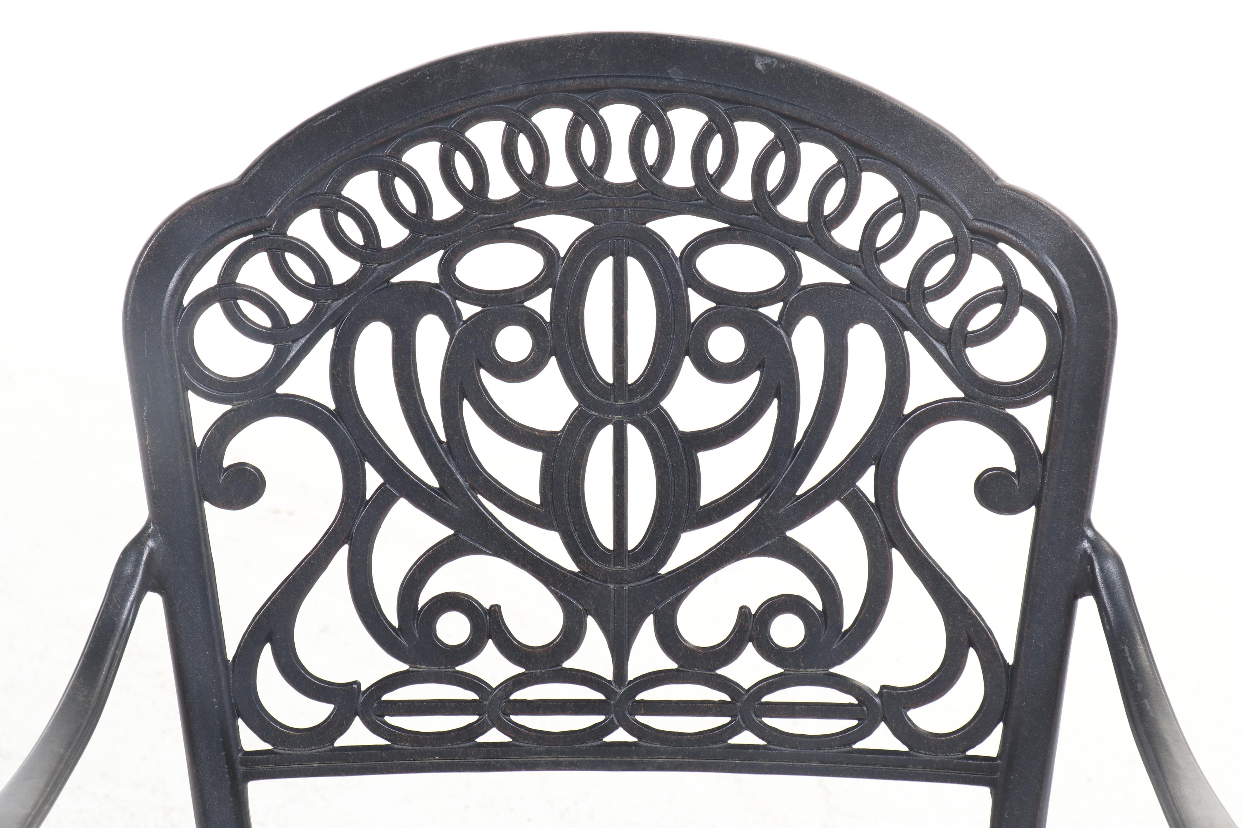 Five-Piece Cast Aluminum Patio Dining Set with Umbrella