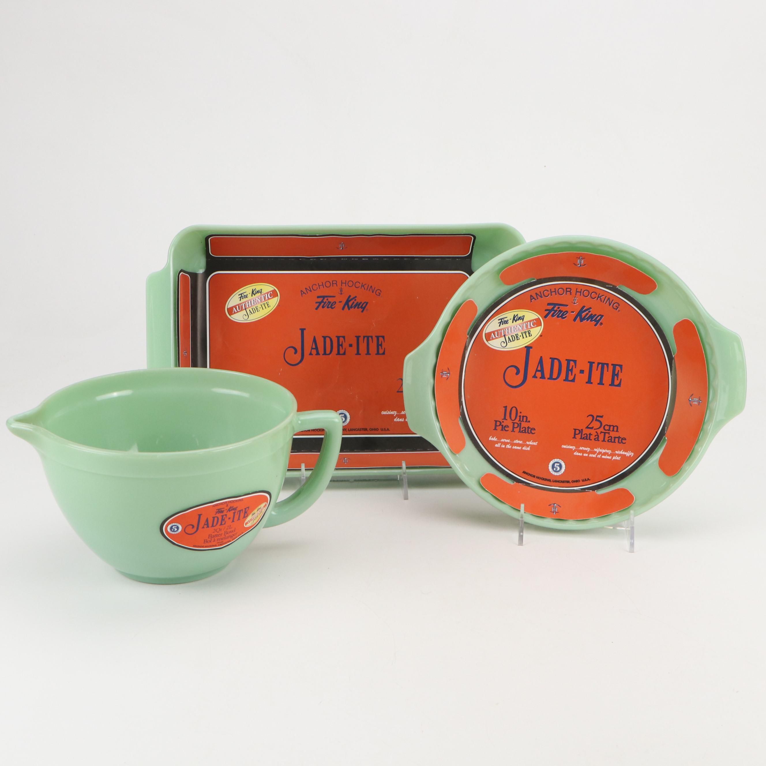 Anchor Hocking Fire-King "Jade-ite" Heat-Resistant Glass Bakeware