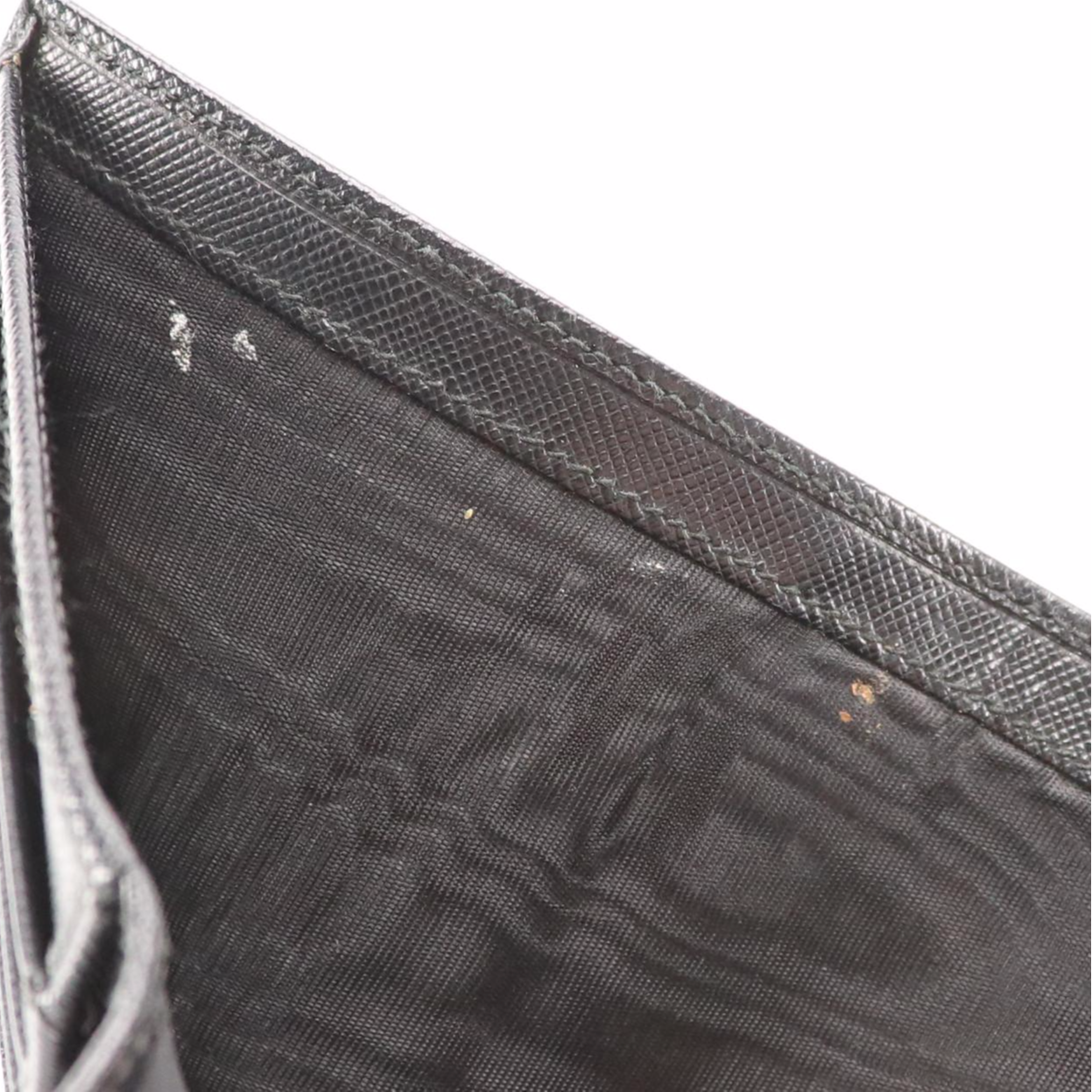 Prada Black Saffiano Leather Trifold Compact Wallet