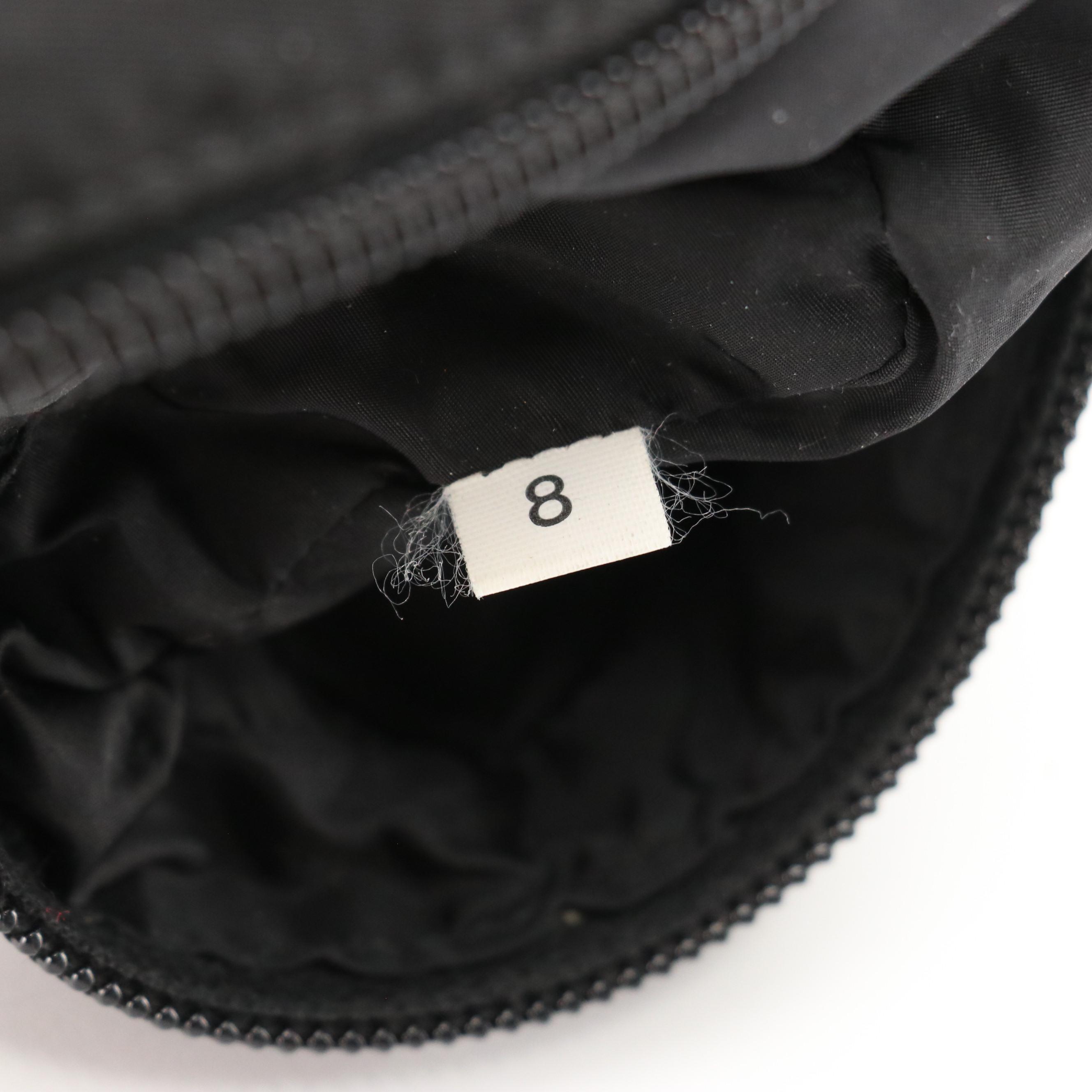 Prada Small Zip Pouch in Black Stitched Nylon