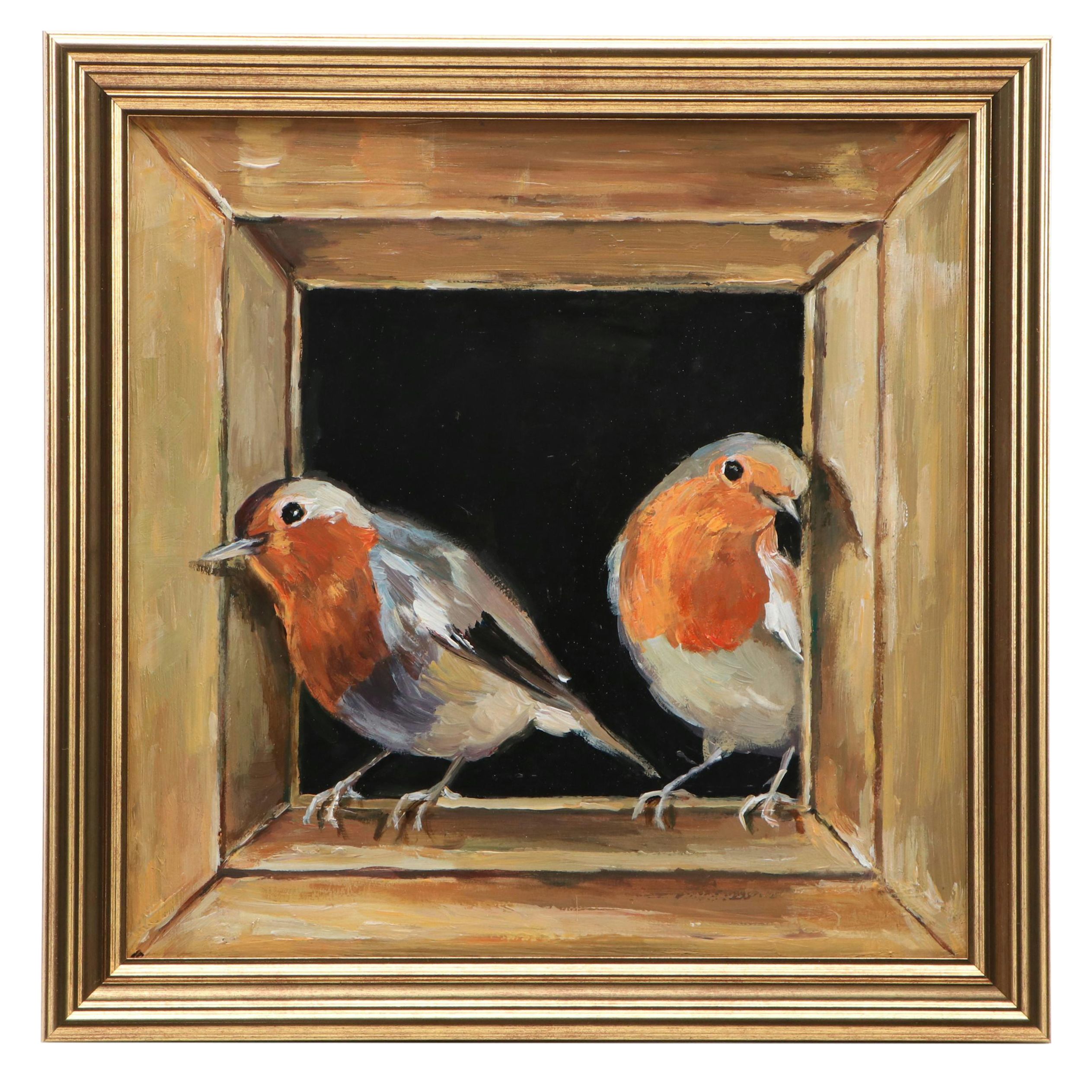 Adam Deda Trompe-l'œil Oil Painting "Beyond the Frame," 2025