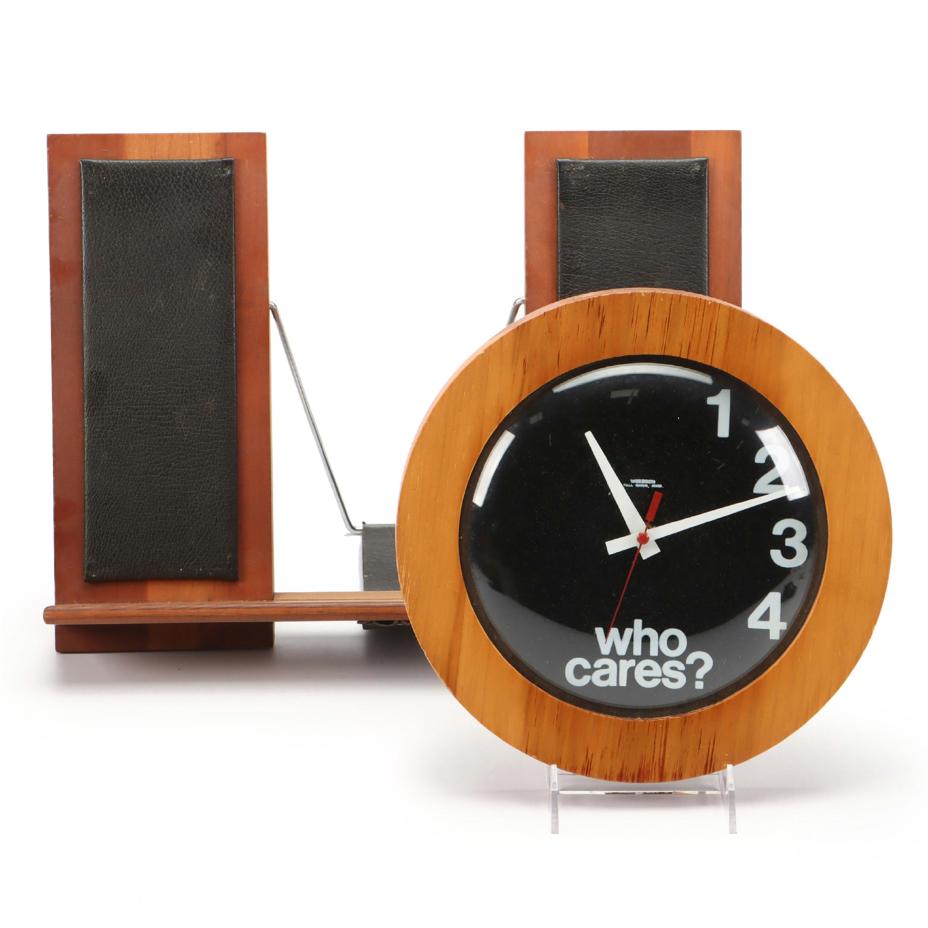 Wersch Who Cares? Wall Clock with Other Wooden Stand, Mid-20th Century